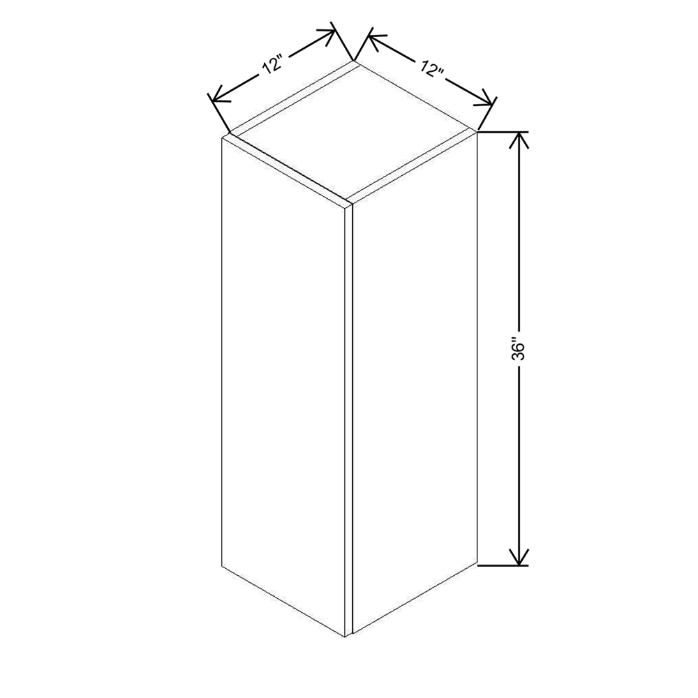 CNC Concord Elegant Smoky Grey 12" W X 36" H Single Door Wall Cabinet