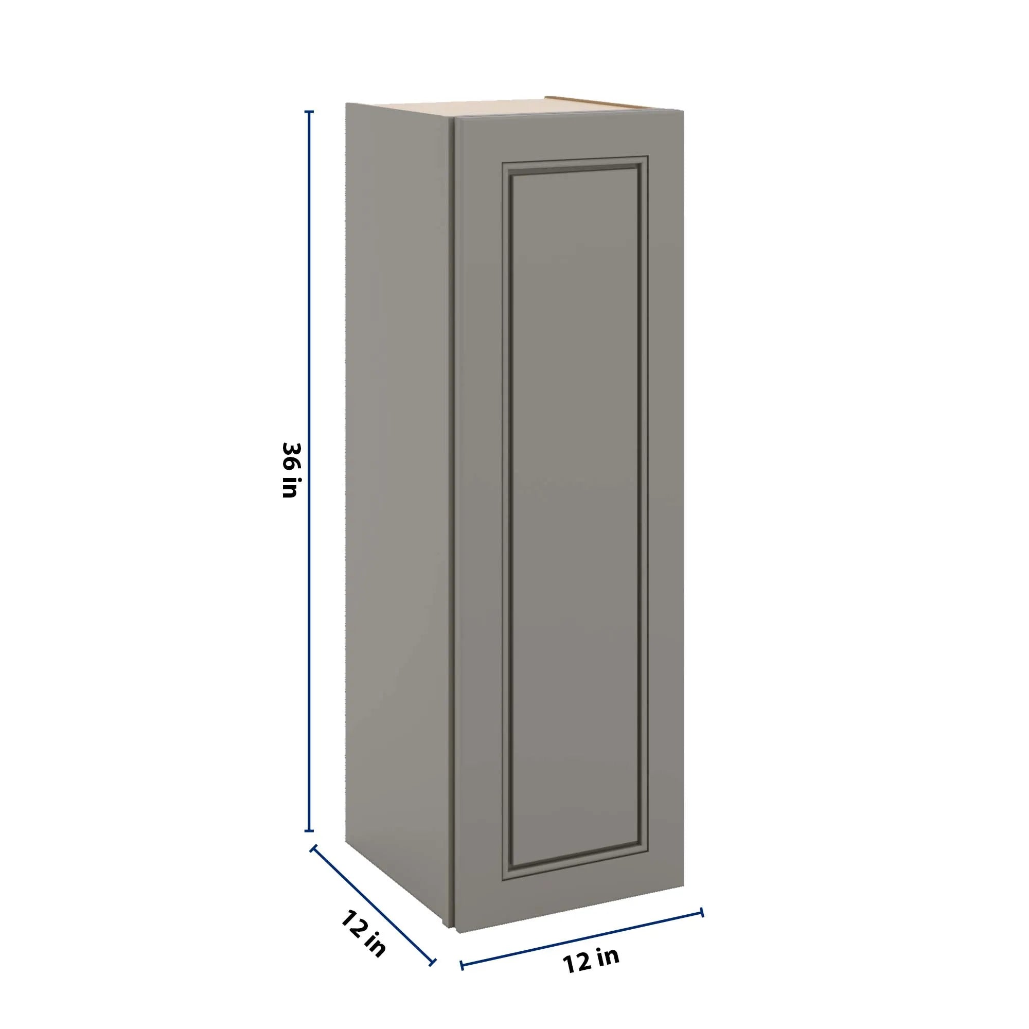J&K Greige K3 Single Door Wall Cabinet - 12" W x 36" H