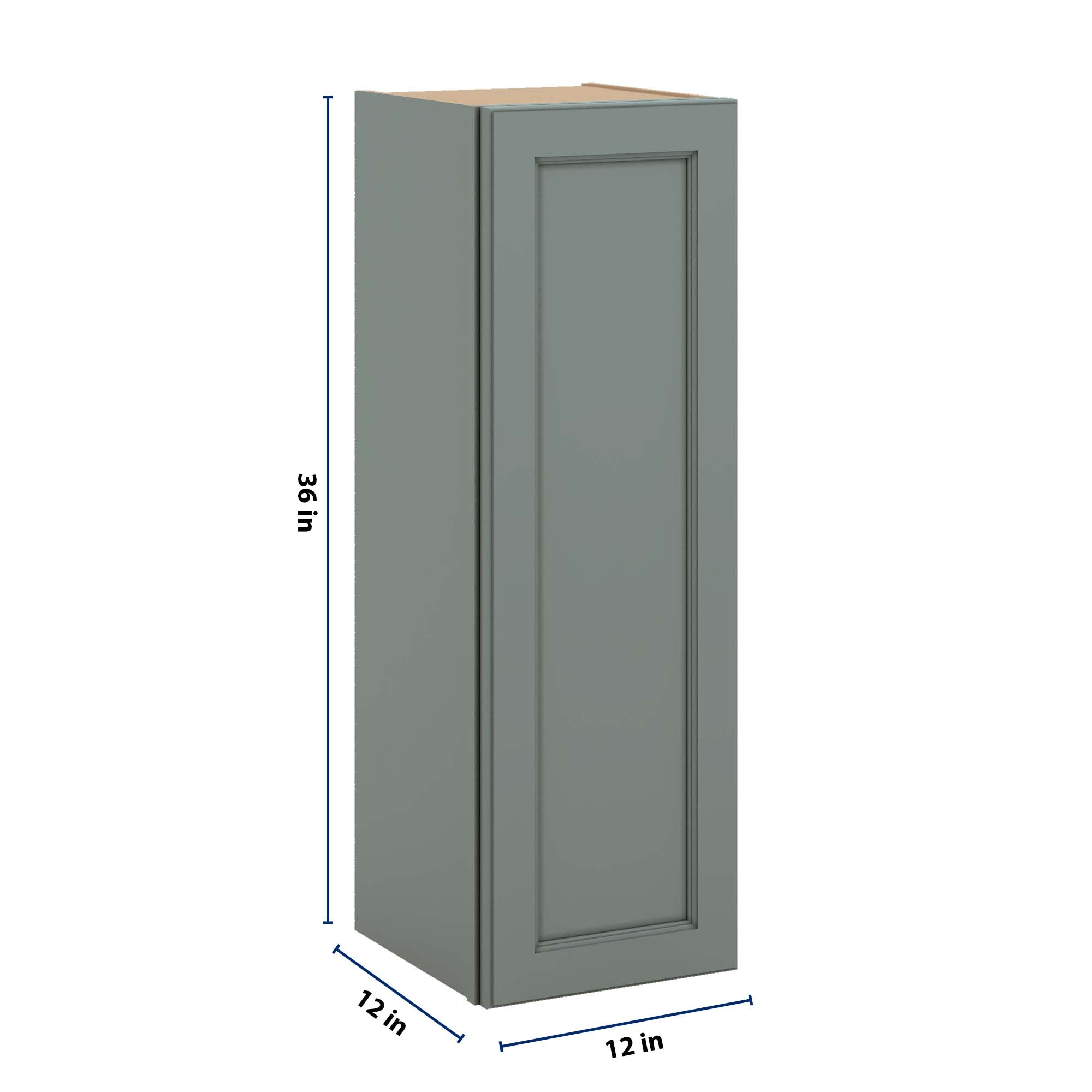 J&K Sage E3 Single Door Wall Cabinet - 12" W x 36" H