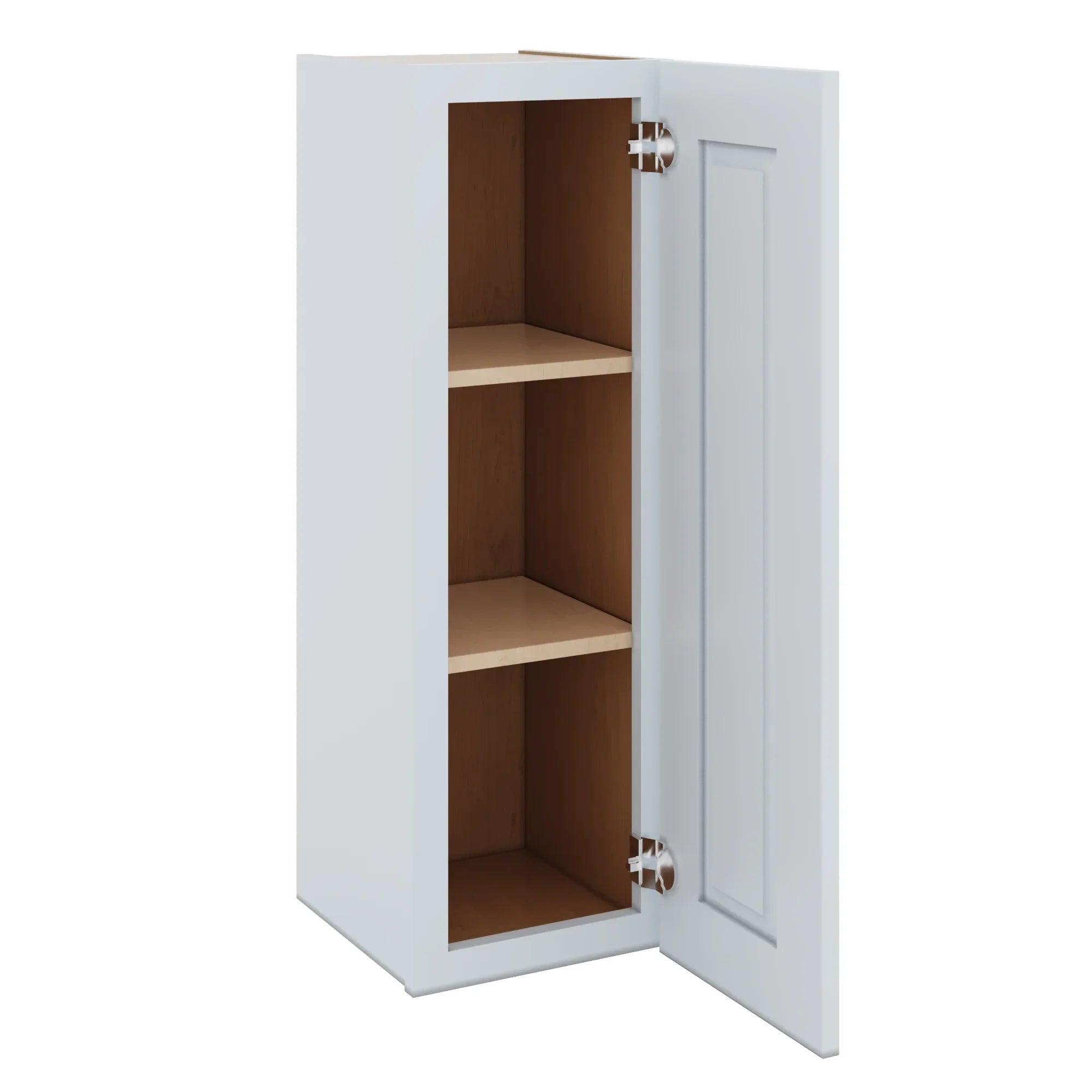 J&K White Shaker S8 Single Door Wall Cabinet   12" W x 36" H