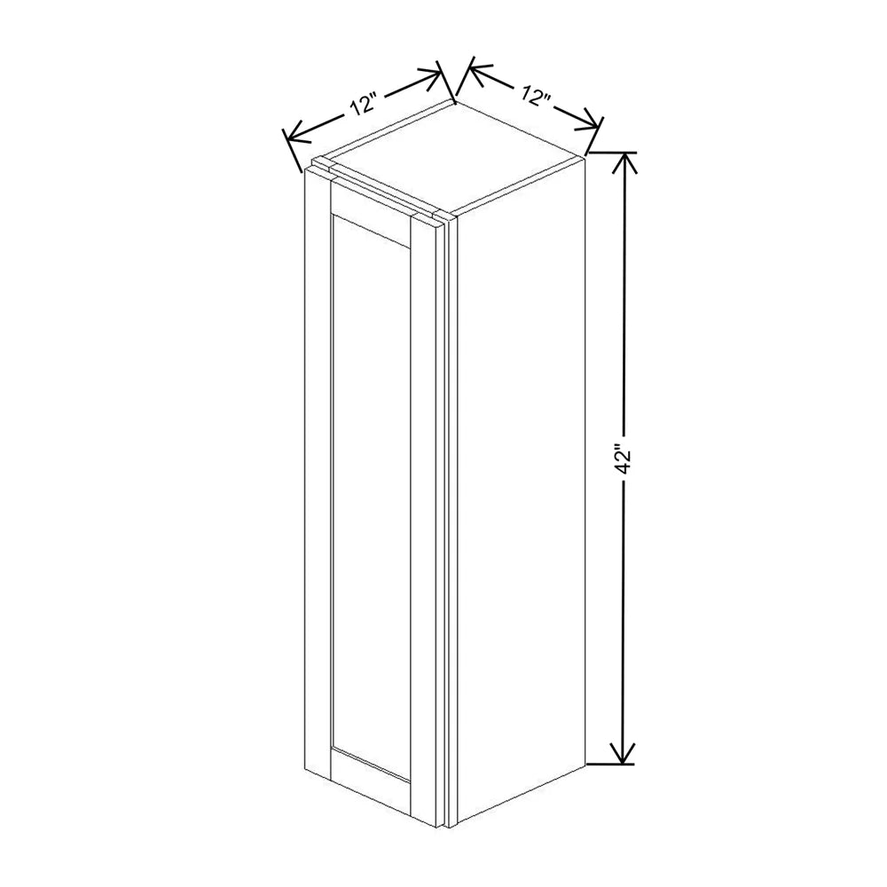 Kitchen Cabinet Distributors Shaker Designer White 5PC Single Door Wall Cabinet - 12" W x 42" H