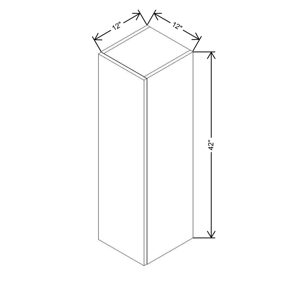 CNC Concord Elegant Smoky Grey 12" W X 42" H Single Door Wall Cabinet
