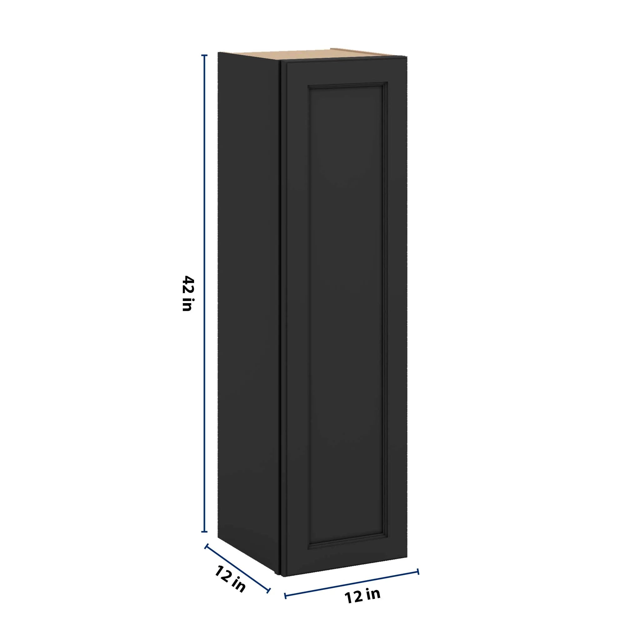 J&K Charcoal E2 Single Door Wall Cabinet - 12" W x 42" H