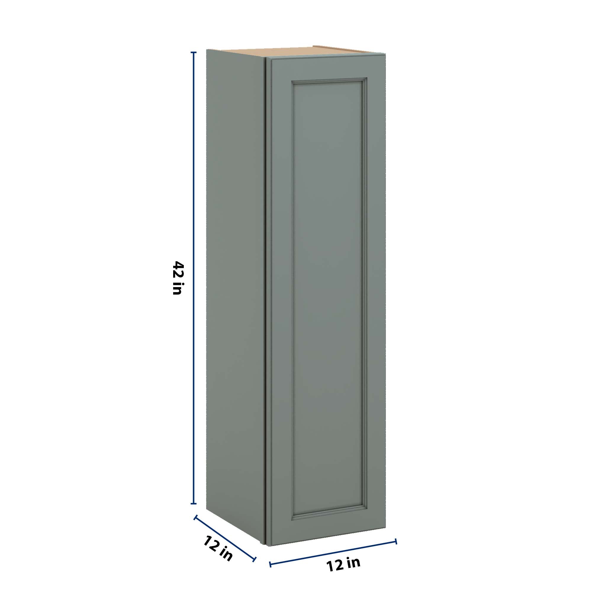 J&K Sage E3 Single Door Wall Cabinet - 12" W x 42" H