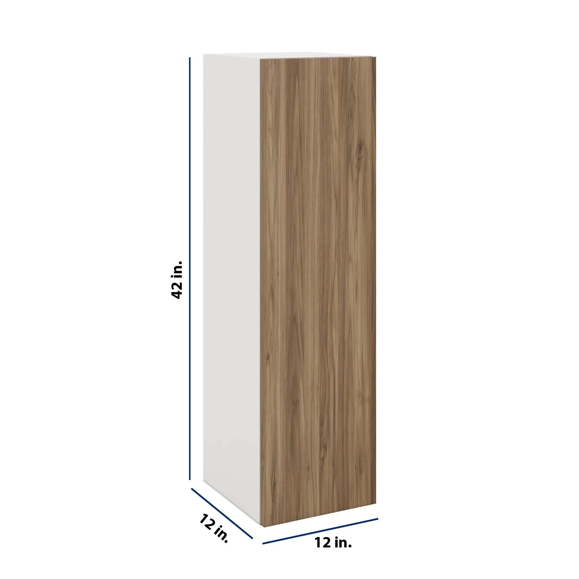 Modernform Cabinet Walnut 12" W X 42" H X 12" D Single Door Wall Cabinet