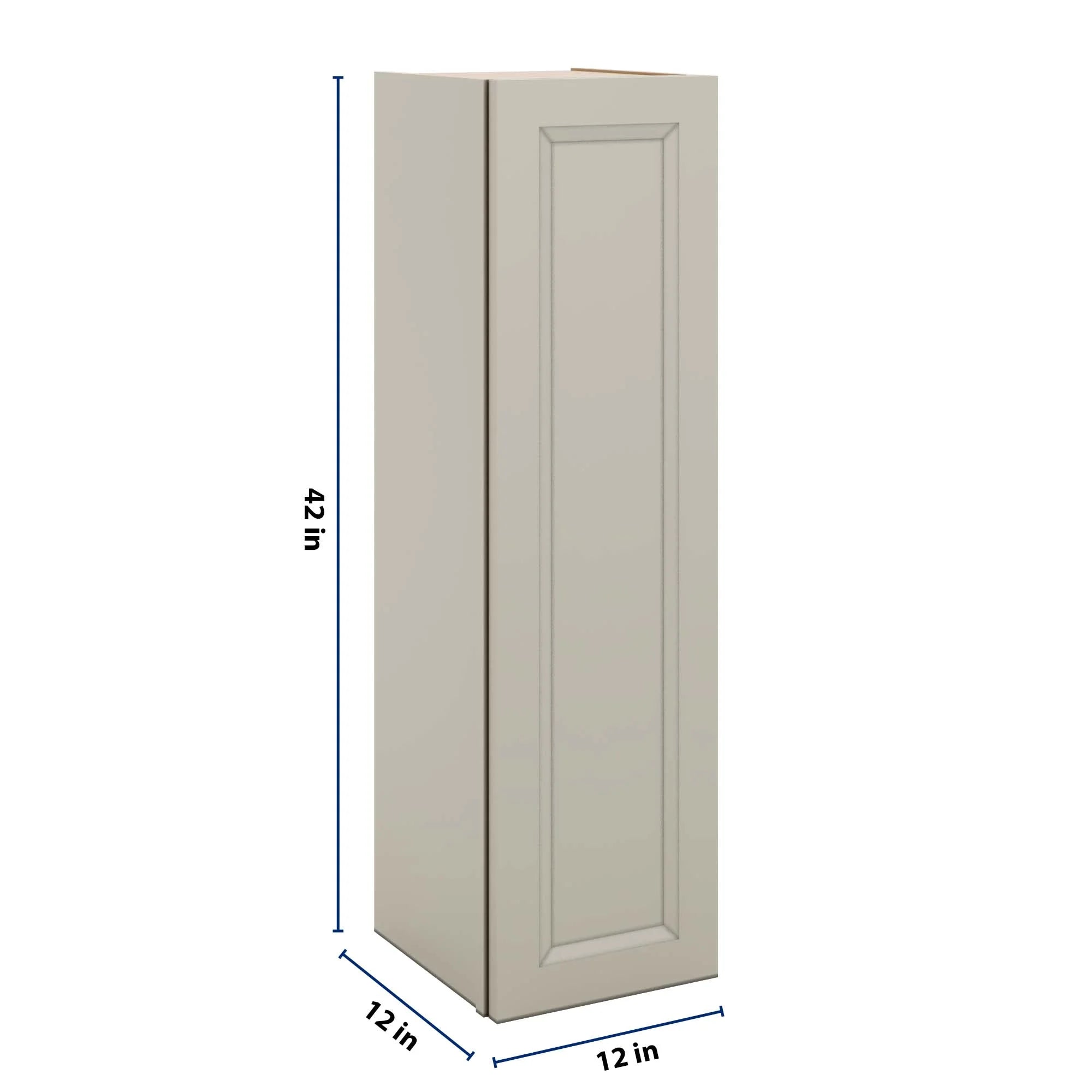 J&K Pebble B6 Single Door Wall Cabinet - 12" W x 42" H