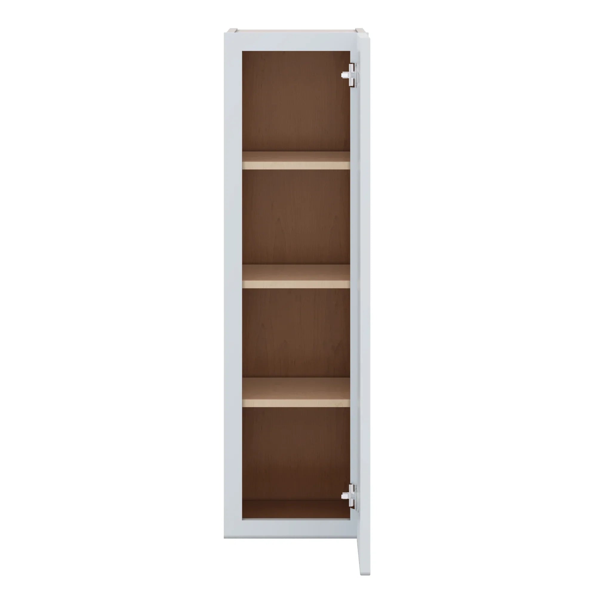 J&K White Shaker S8 Single Door Wall Cabinet   12" W x 42" H
