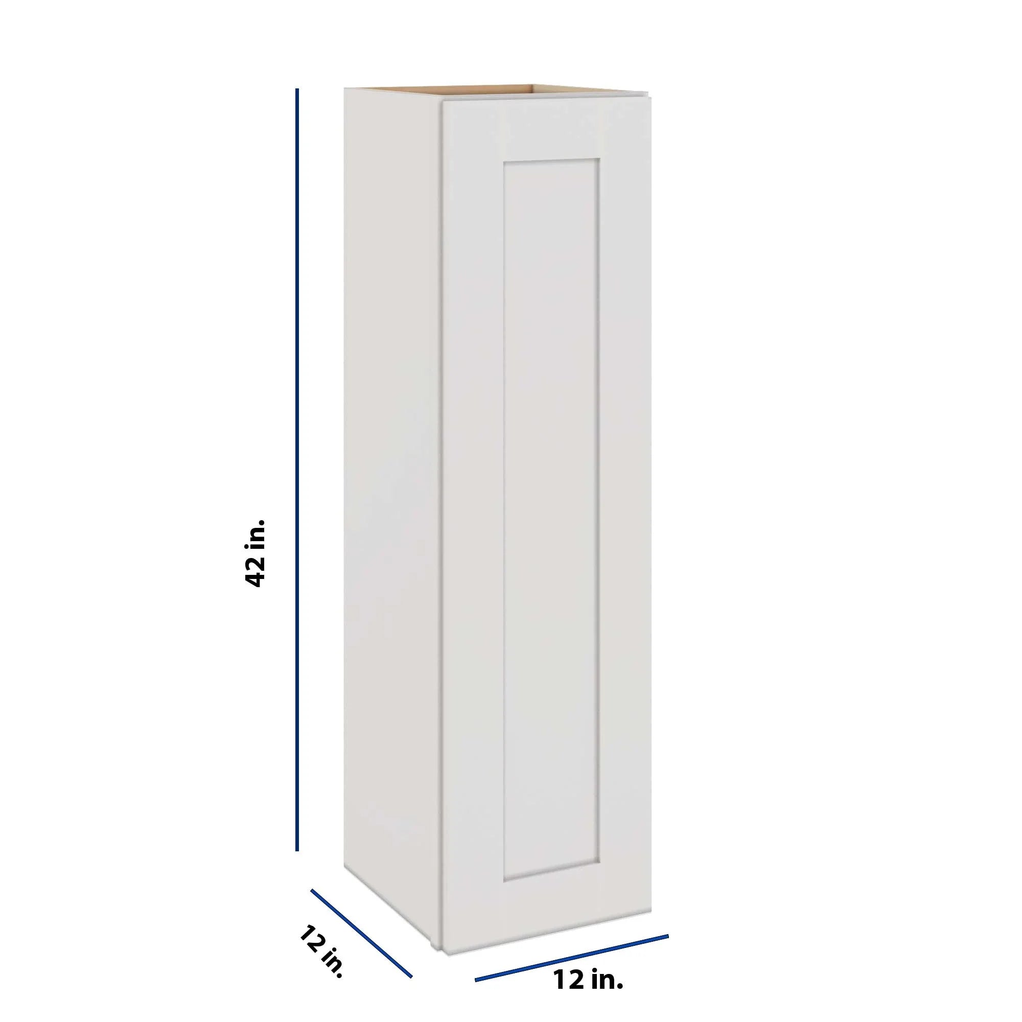 Modernform Cabinet White Shaker 12" W X 42" H X 12" D Single Door Wall Cabinet