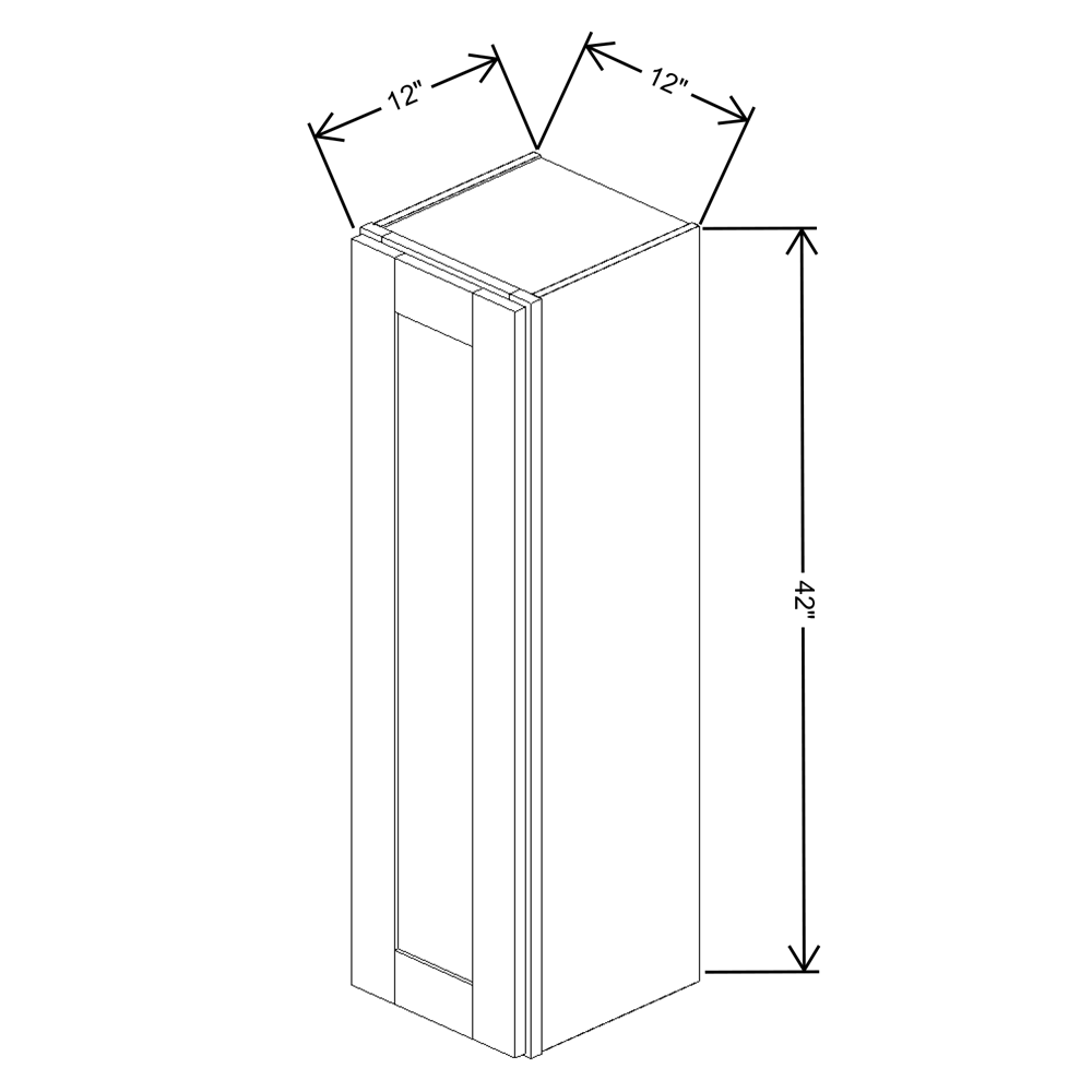 Fabuwood Quest Discovery Frost Wall 12"W x 42"H Shaker Cabinet