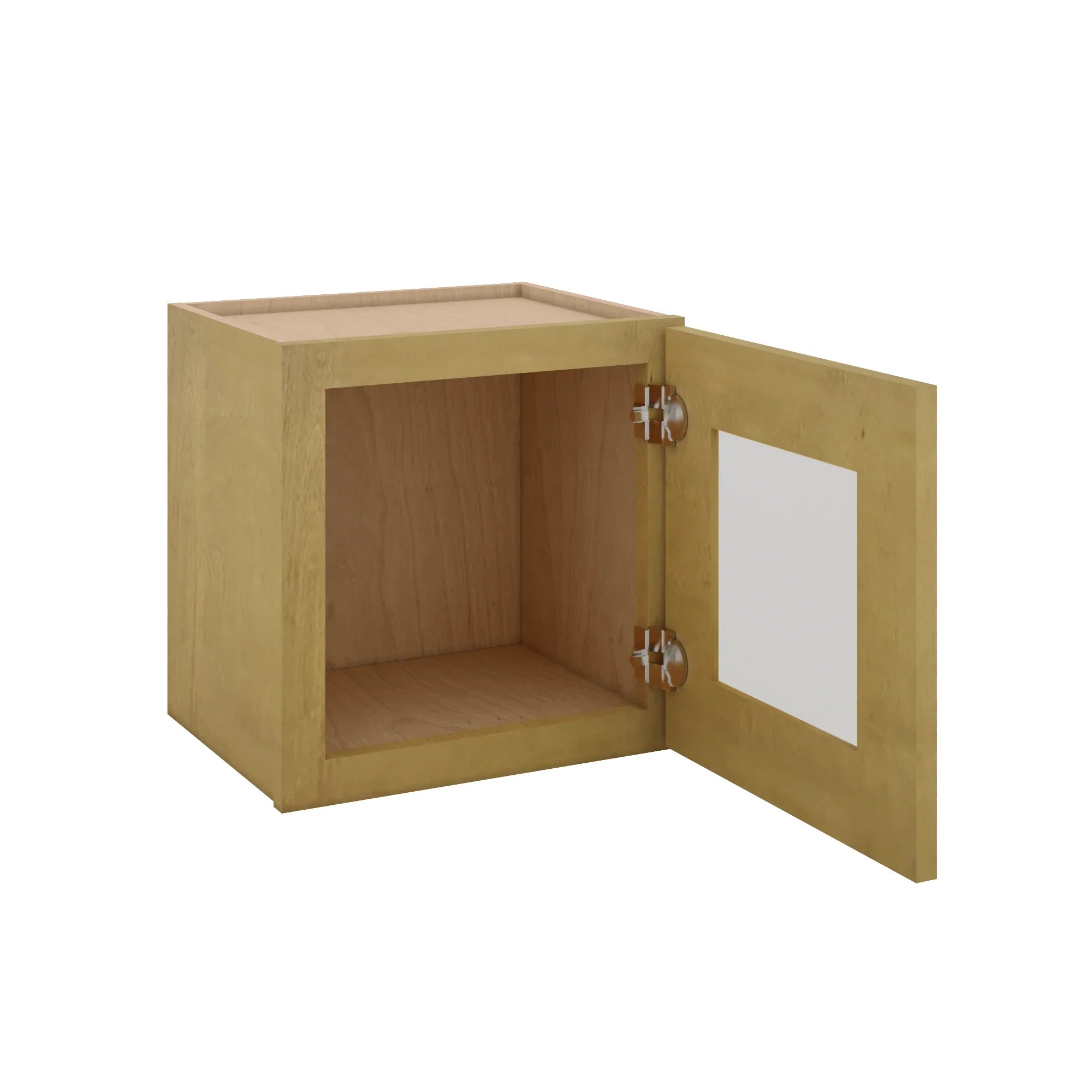 Modernform Cabinet Natural Shaker 15" W X 15" H X 12" D Single Glass Door Wall Cabinet