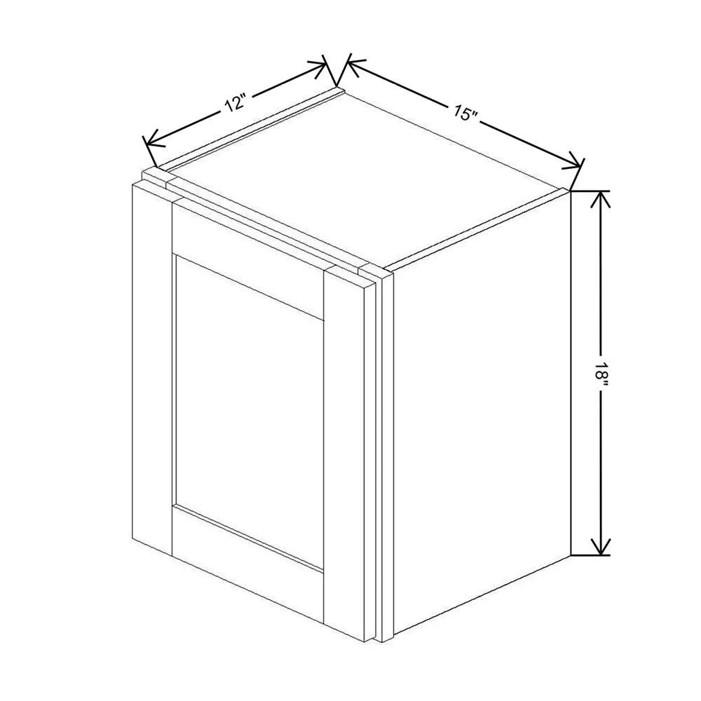 Fabuwood Allure Galaxy Dove 15" W X 18" H X 12" D Double Door Wall Cabinet