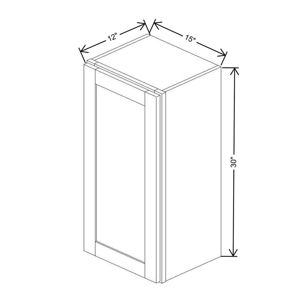 Kitchen Cabinet Distributors Shaker Designer White 5PC Single Door Wall Cabinet - 15" W x 30" H