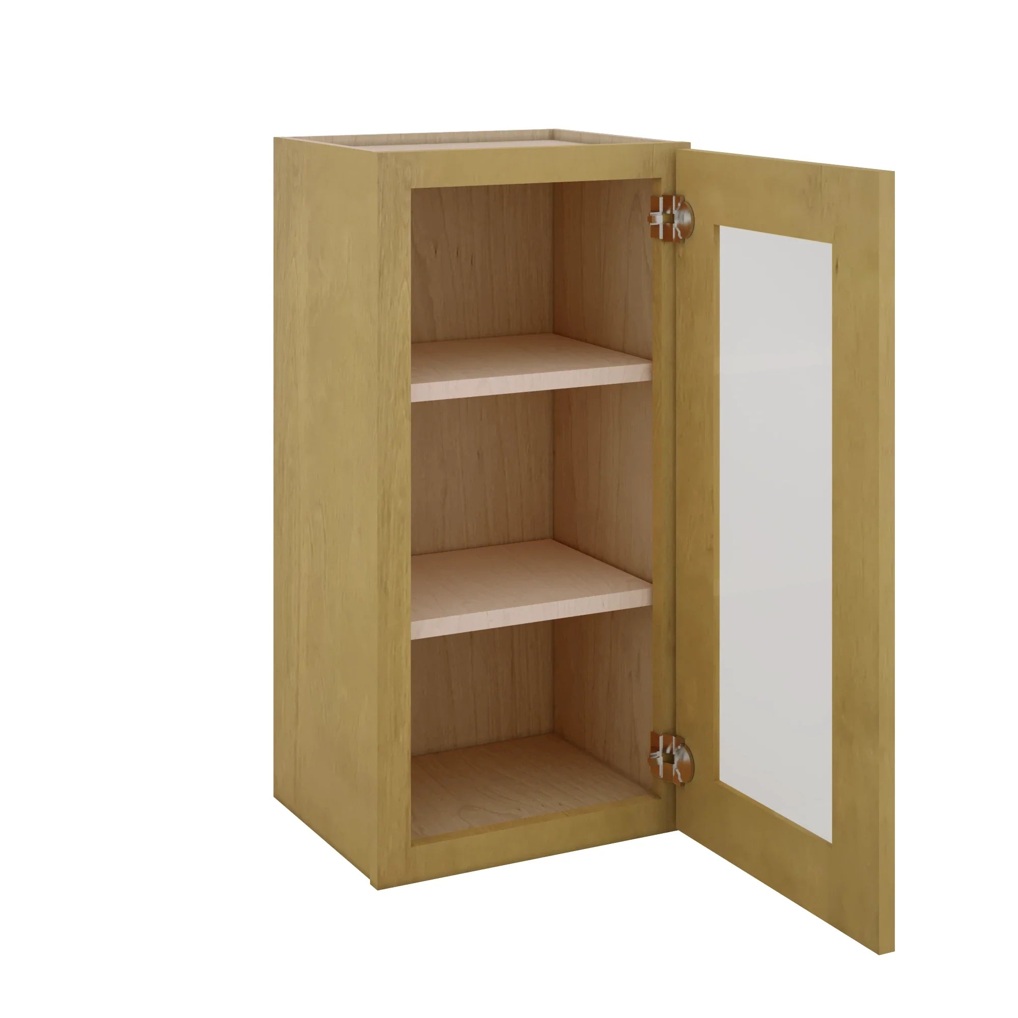 Modernform Cabinet Natural Shaker 15" W X 30" H X 12" D Single Glass Door Wall Cabinet