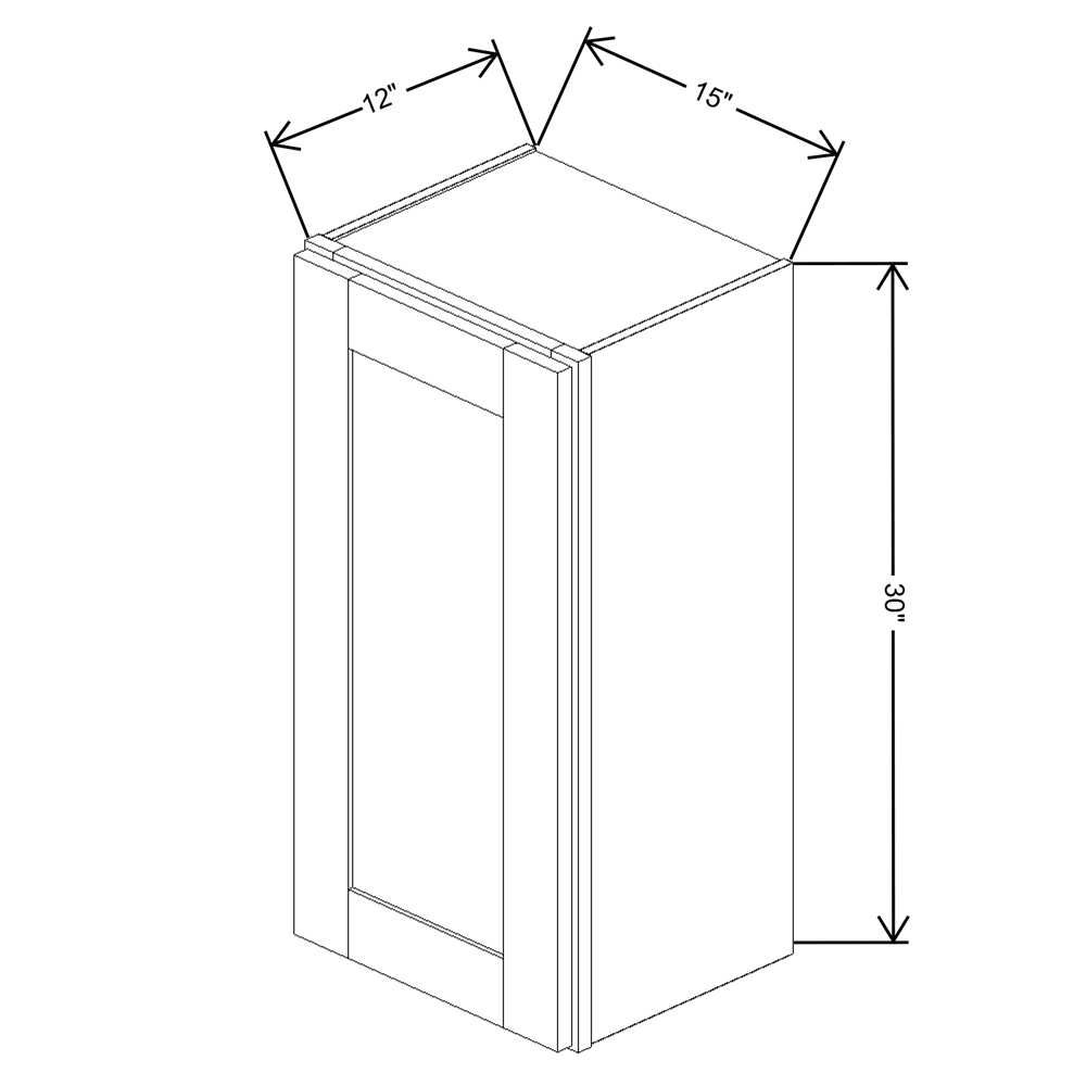 Fabuwood Quest Discovery Frost Wall 15"W x 30"H Shaker Cabinet