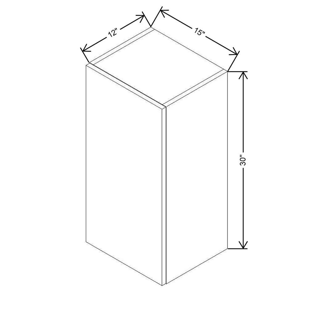 CNC Classic Milano Polar White 15" W X 30" H Single Door Wall Cabinet