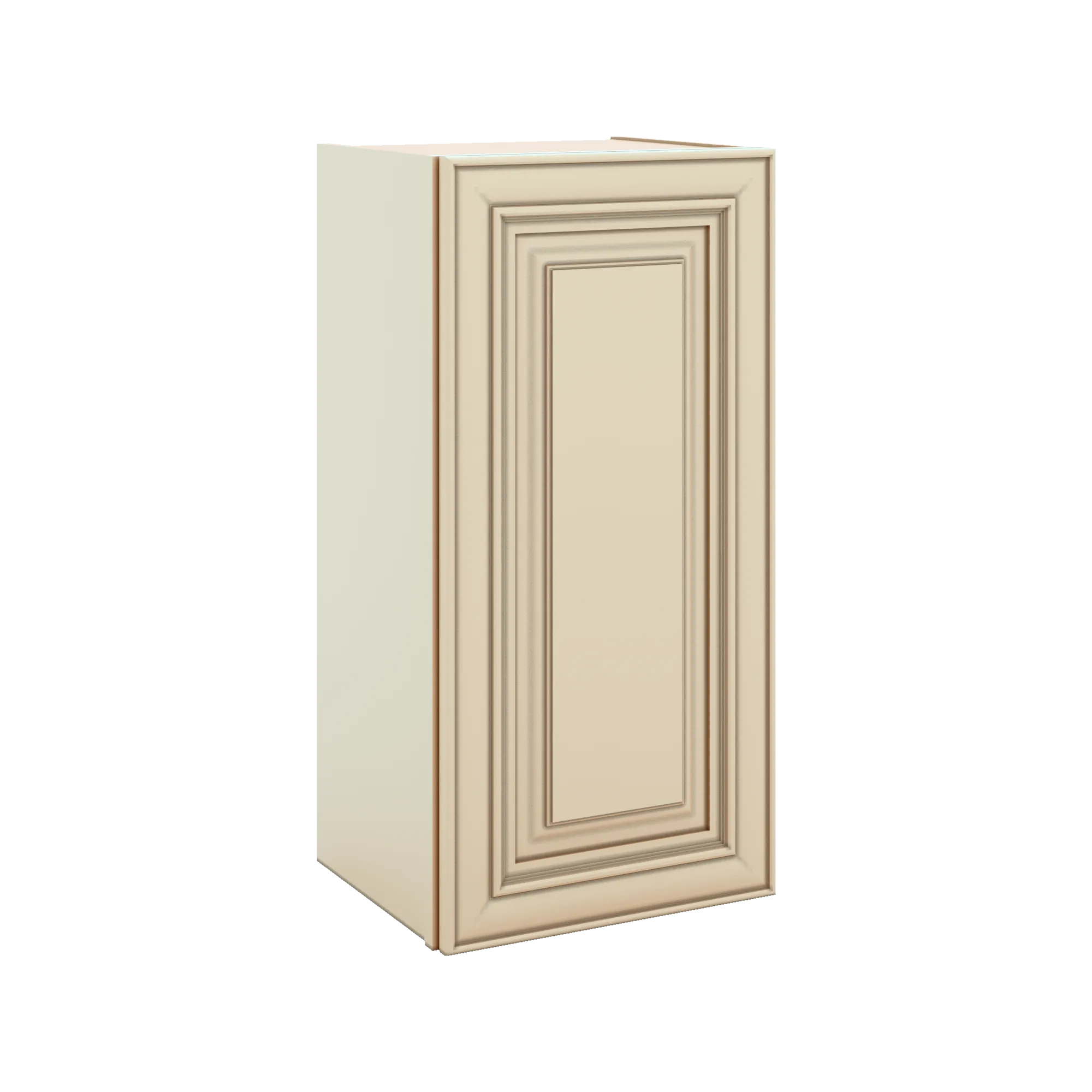 J&K Creme Glazed A7 Single Door Wall Cabinet - 15" W x 30" H