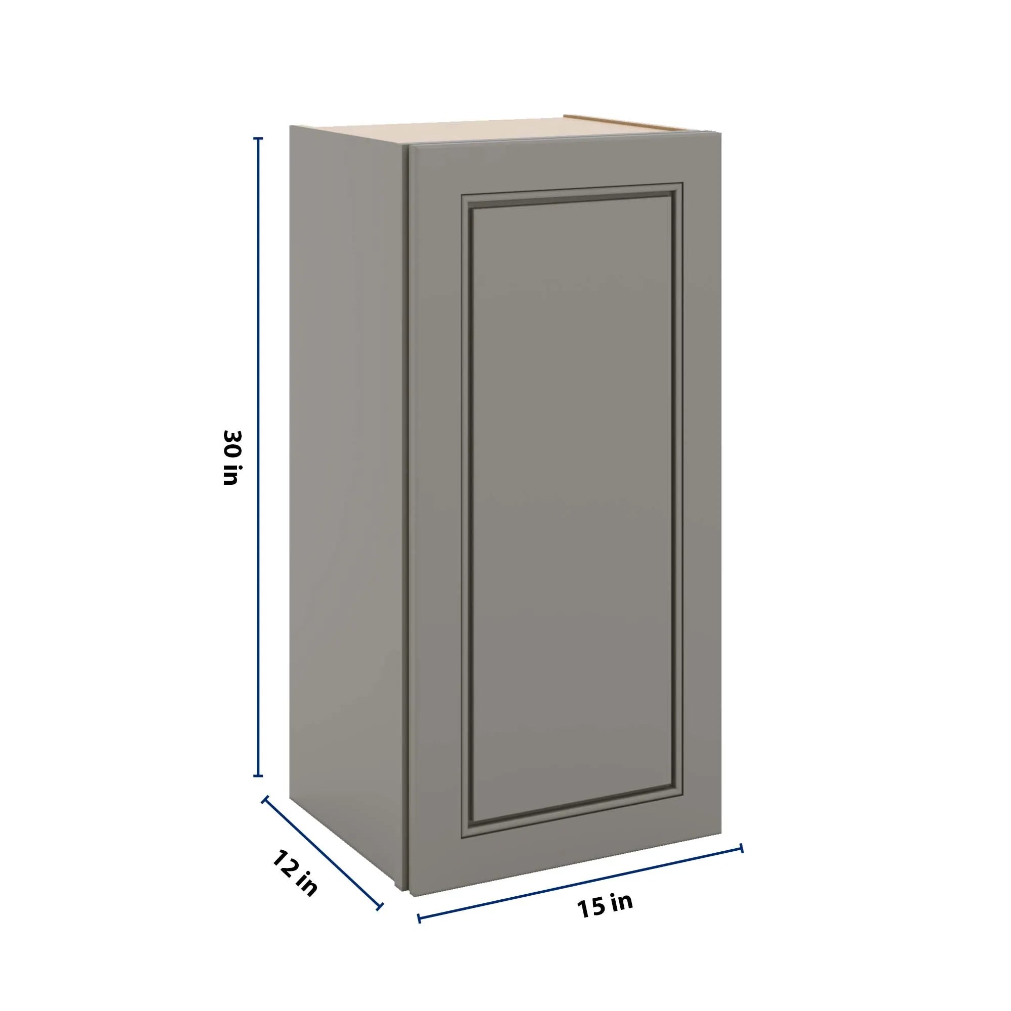 J&K Greige K3 Single Door Wall Cabinet - 15" W x 30" H