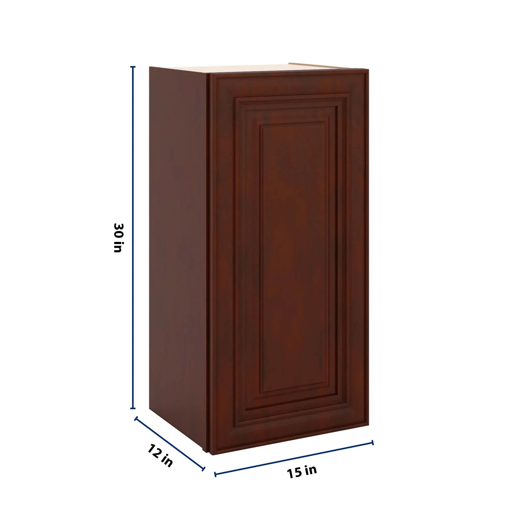 J&K Mahogany J5 Single Door Wall Cabinet - 15" W x 30" H