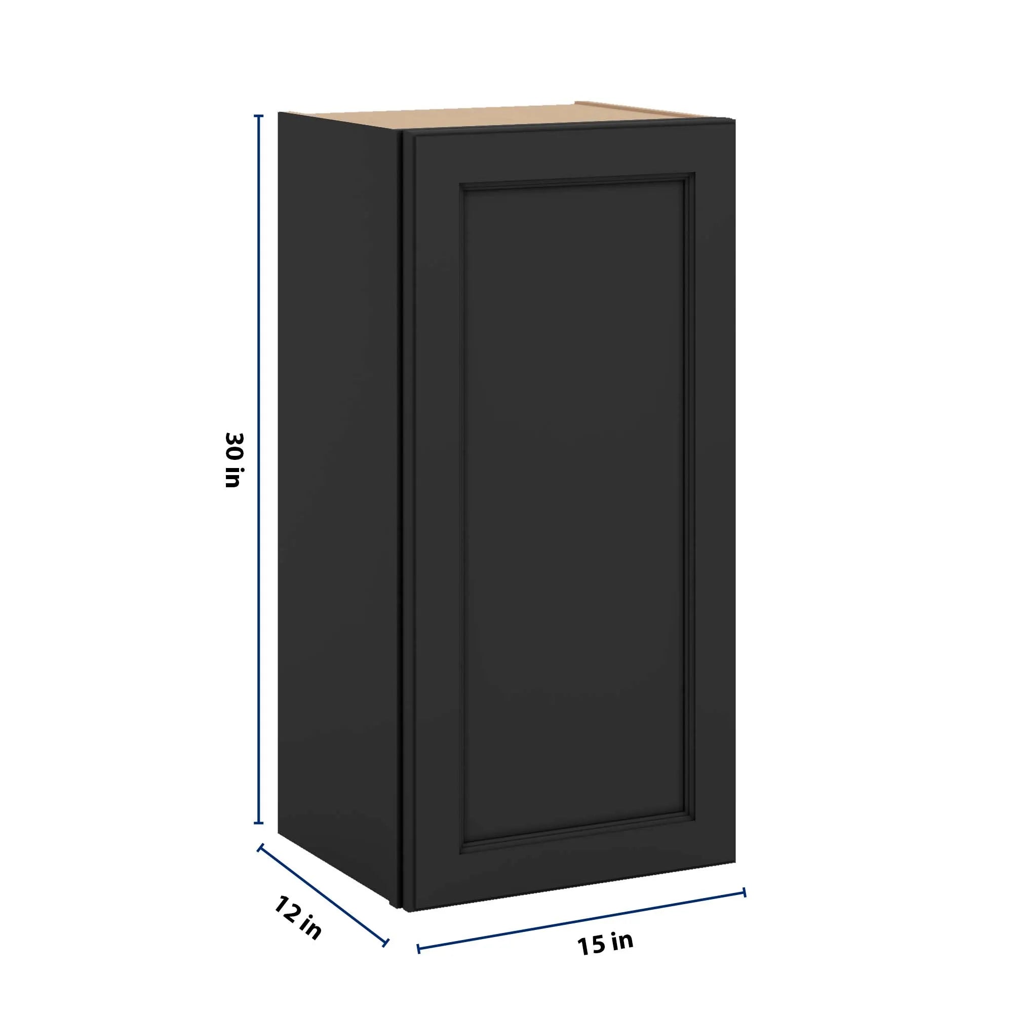 J&K Charcoal E2 Single Door Wall Cabinet - 15" W x 30" H