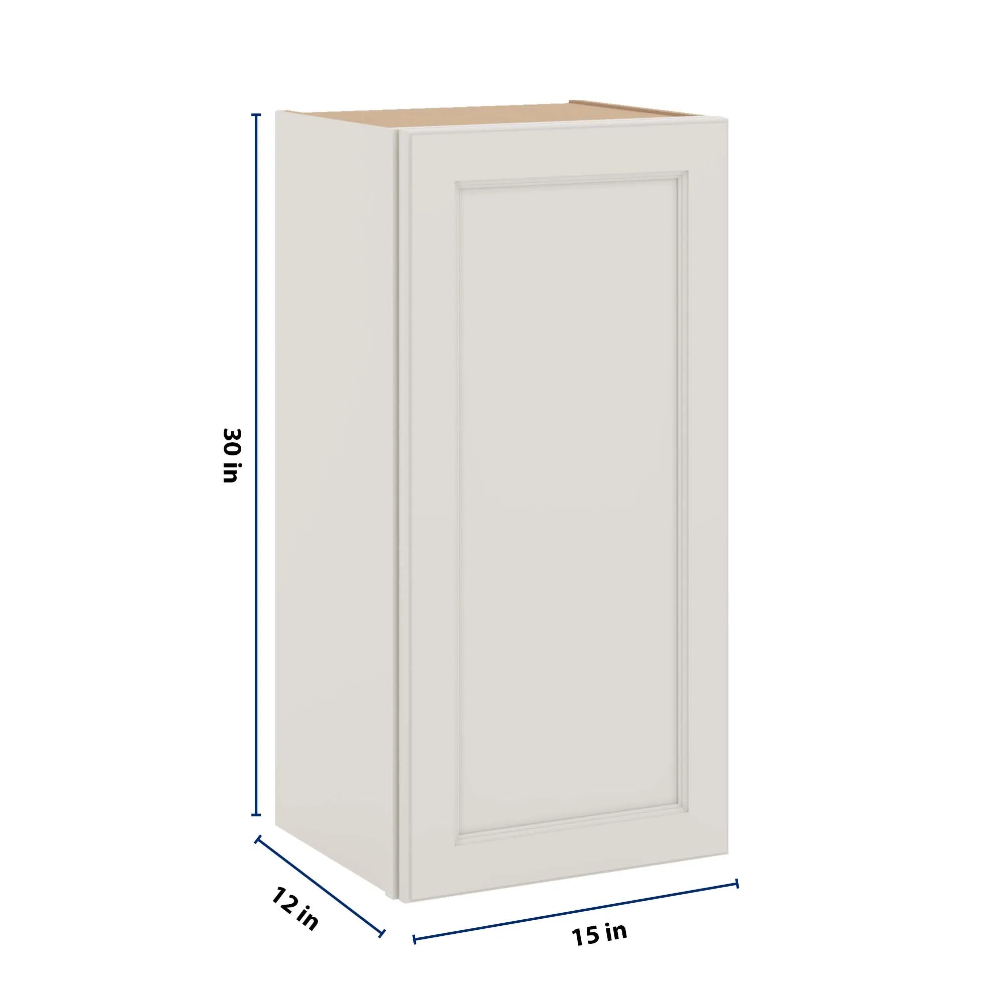 J&K Dove E1 Single Door Wall Cabinet - 15" W x 30" H