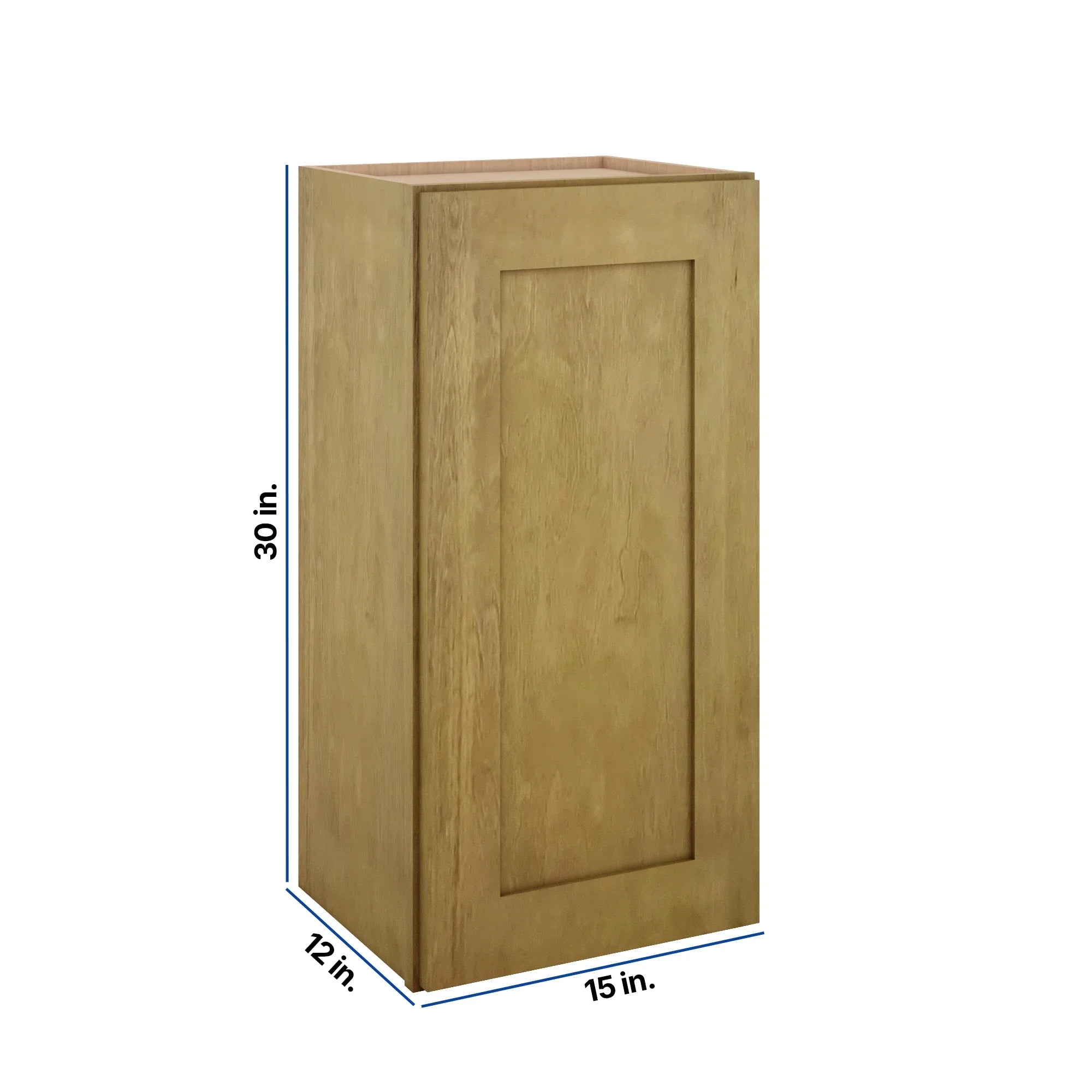 Modernform Cabinet Natural Shaker 15" W X 30" H X 12" D  Single Door Wall Cabinet