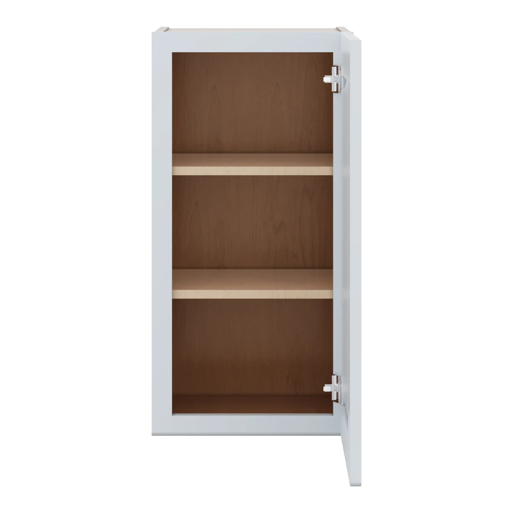J&K White Shaker S8 Single Door Wall Cabinet   15" W x 30" H