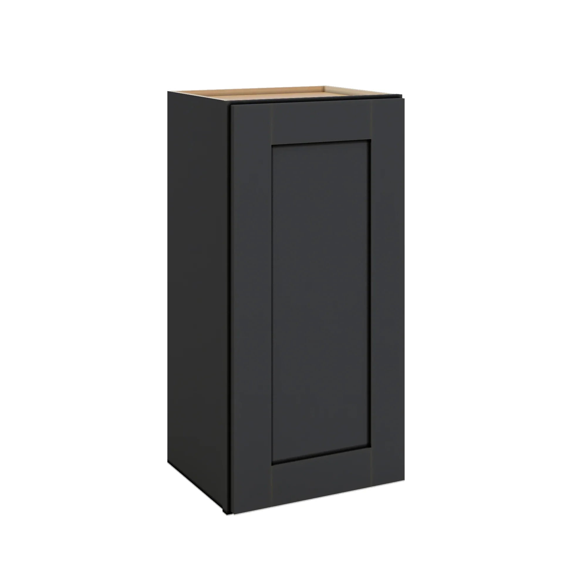 Modernform Cabinet Onyx Black Shaker 15" W X 30" H X 12" D  Single Door Wall Cabinet
