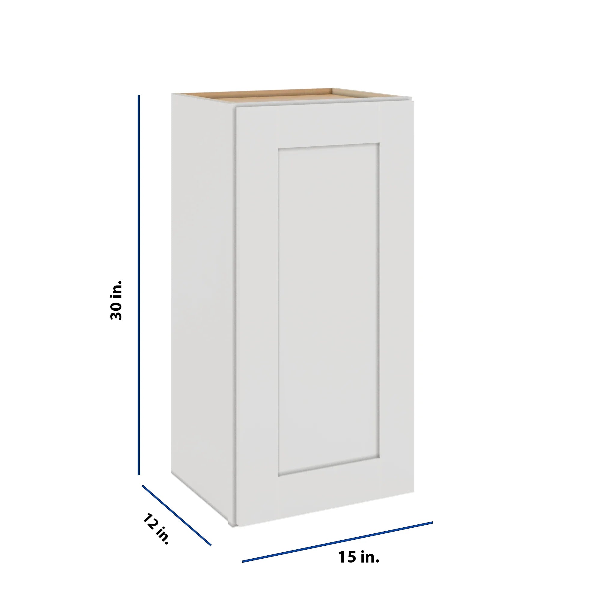 Modernform Cabinet White Shaker 15" W X 30" H X 12" D  Single Door Wall Cabinet