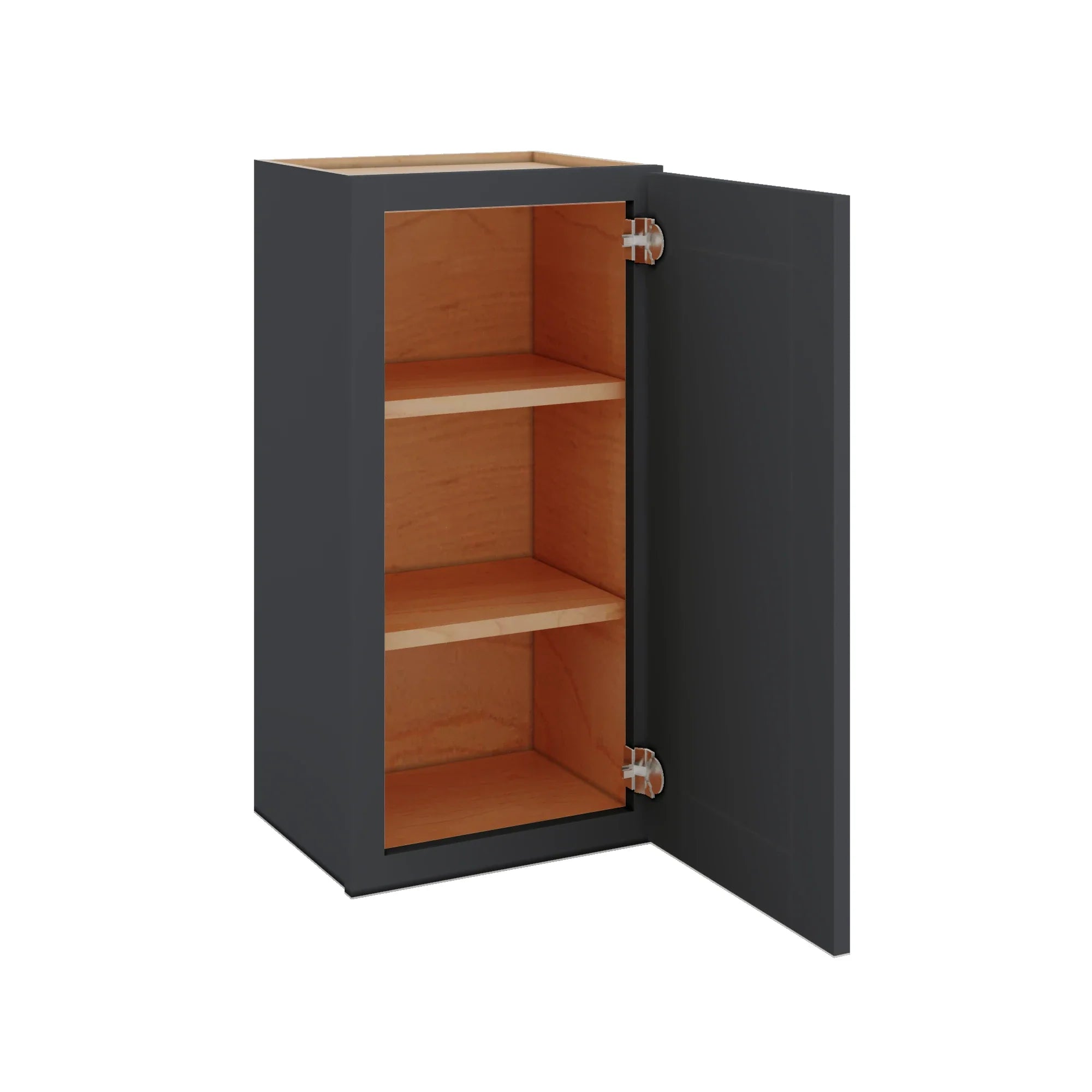 Modernform Cabinet Onyx Black Shaker 15" W X 30" H X 12" D  Single Door Wall Cabinet