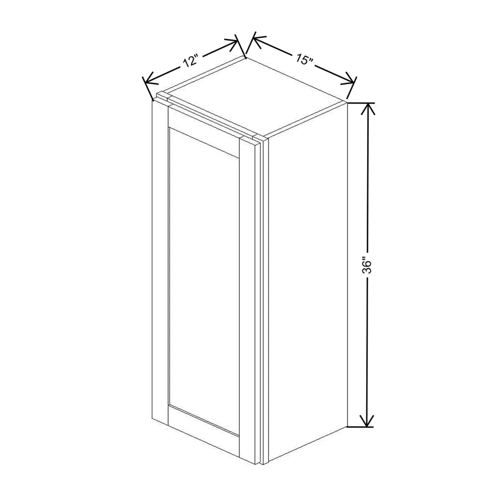 Kitchen Cabinet Distributors Shaker Designer White 5PC Single Door Wall Cabinet - 15" W x 36" H