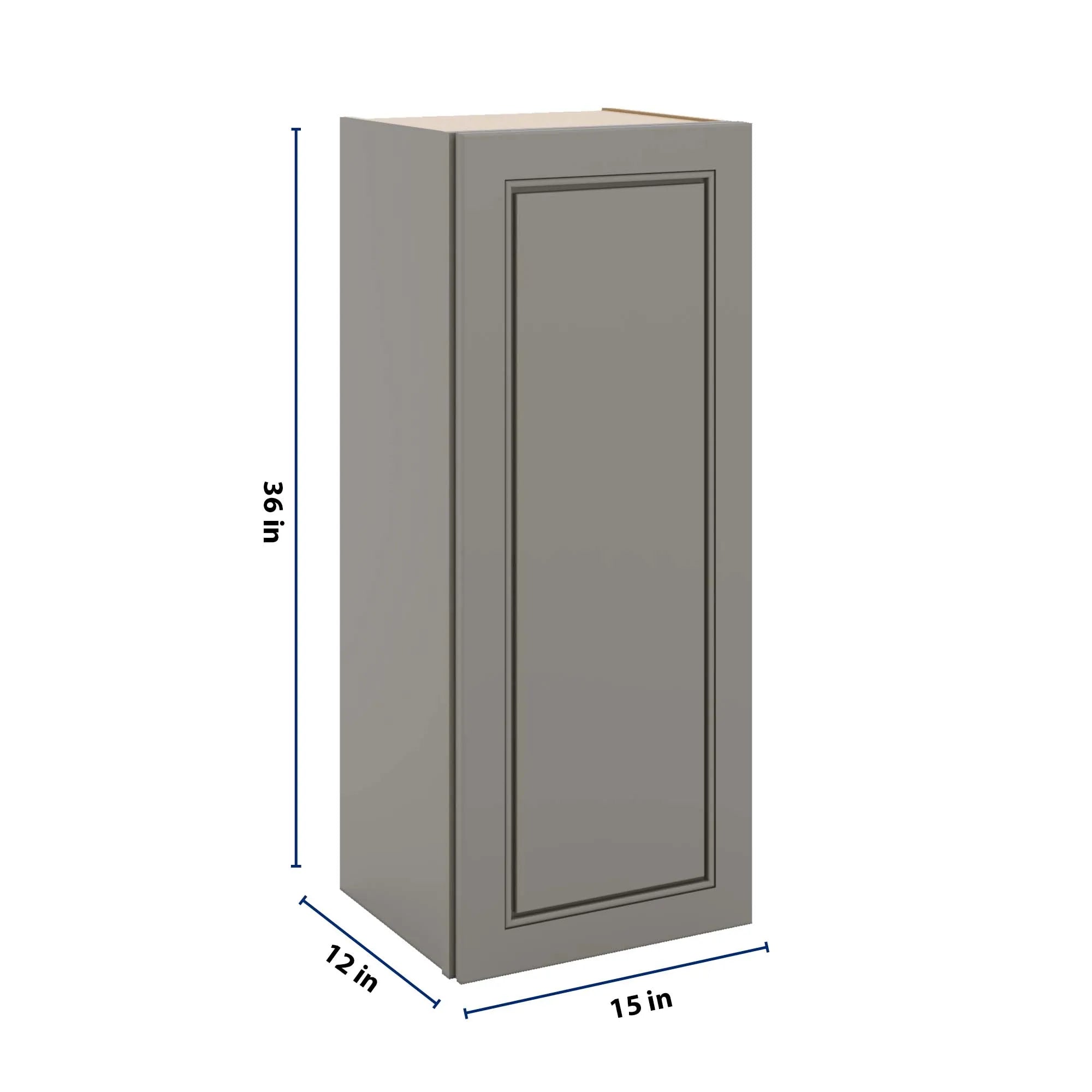 J&K Greige K3 Single Door Wall Cabinet - 15" W x 36" H