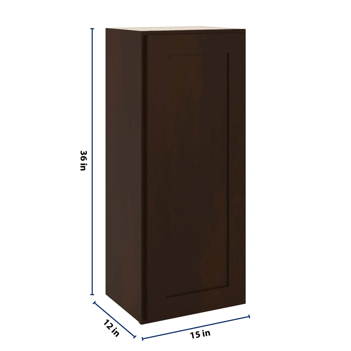 CNC Luxor 5-Piece Espresso 15" W X 36" H Single Door Wall Cabinet