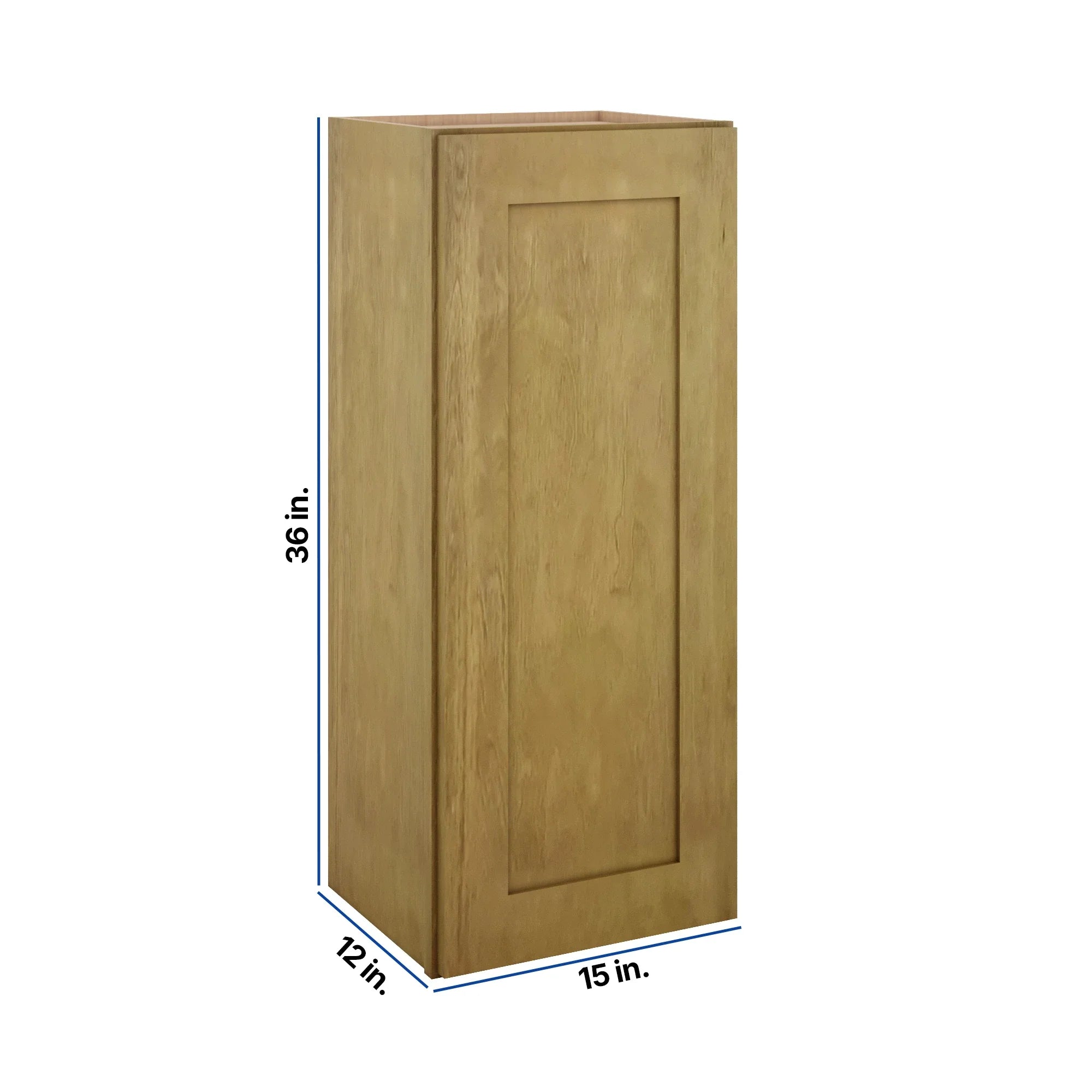 Modernform Cabinet Natural Shaker 15" W X 36" H X 12" D Single Door Wall Cabinet