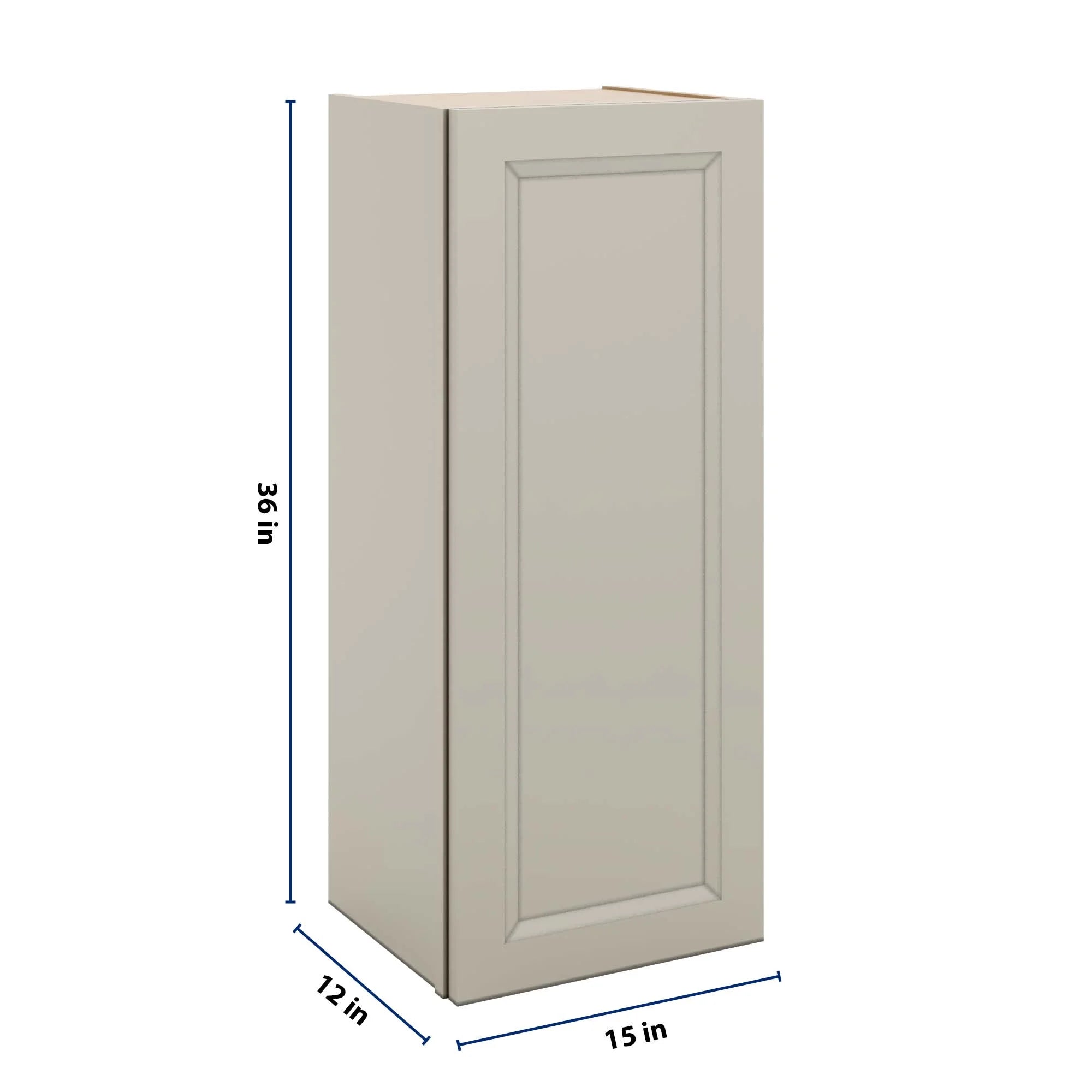 J&K Pebble B6 Single Door Wall Cabinet - 15" W x 36" H