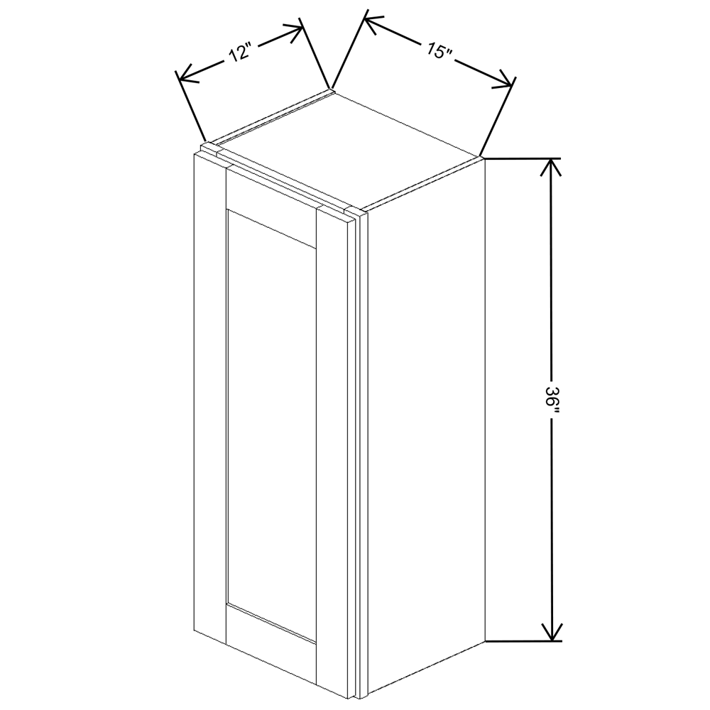 Fabuwood Quest Discovery Frost Wall 15"W x 36"H Shaker Cabinet