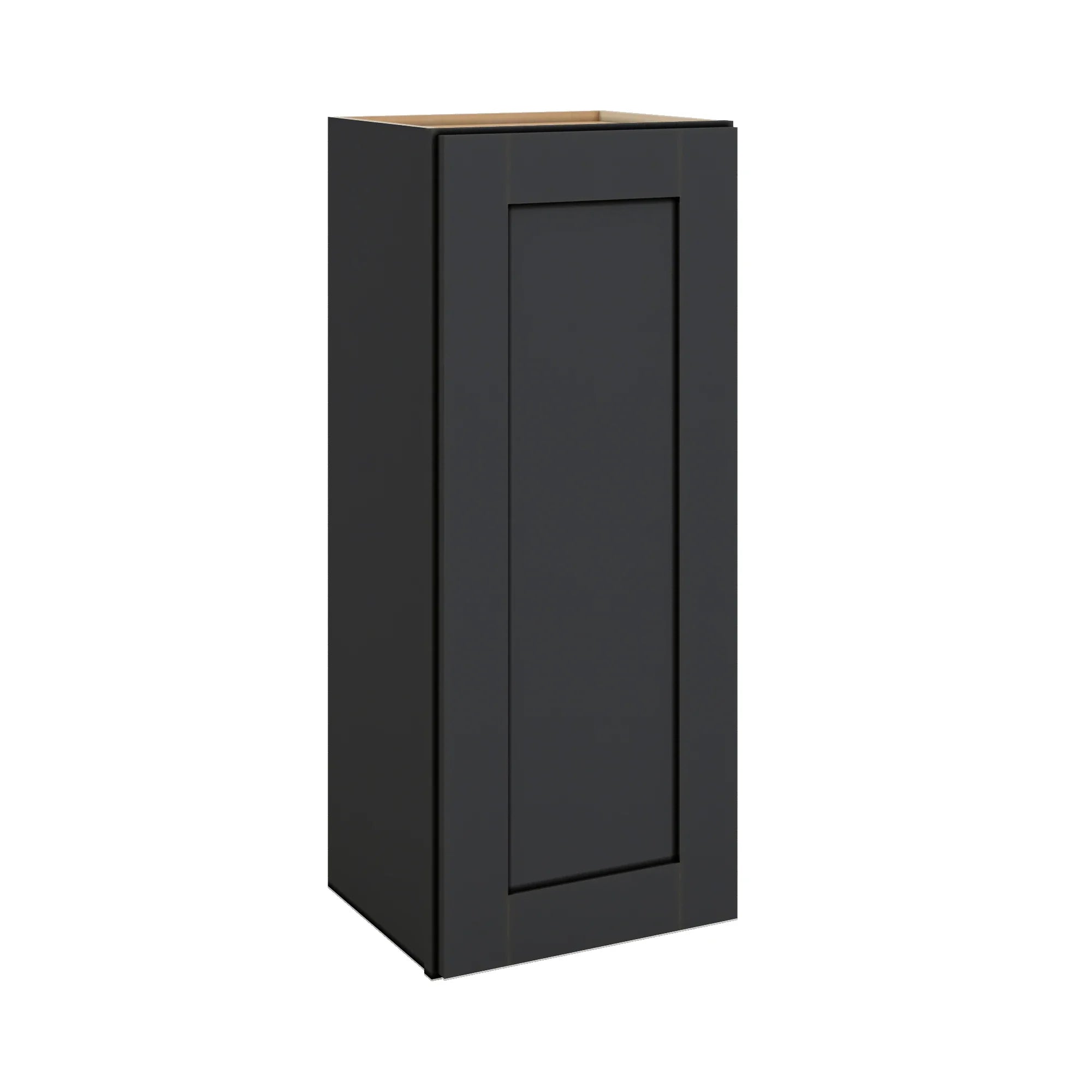 Modernform Cabinet Onyx Black Shaker 15" W X 36" H X 12" D Single Door Wall Cabinet