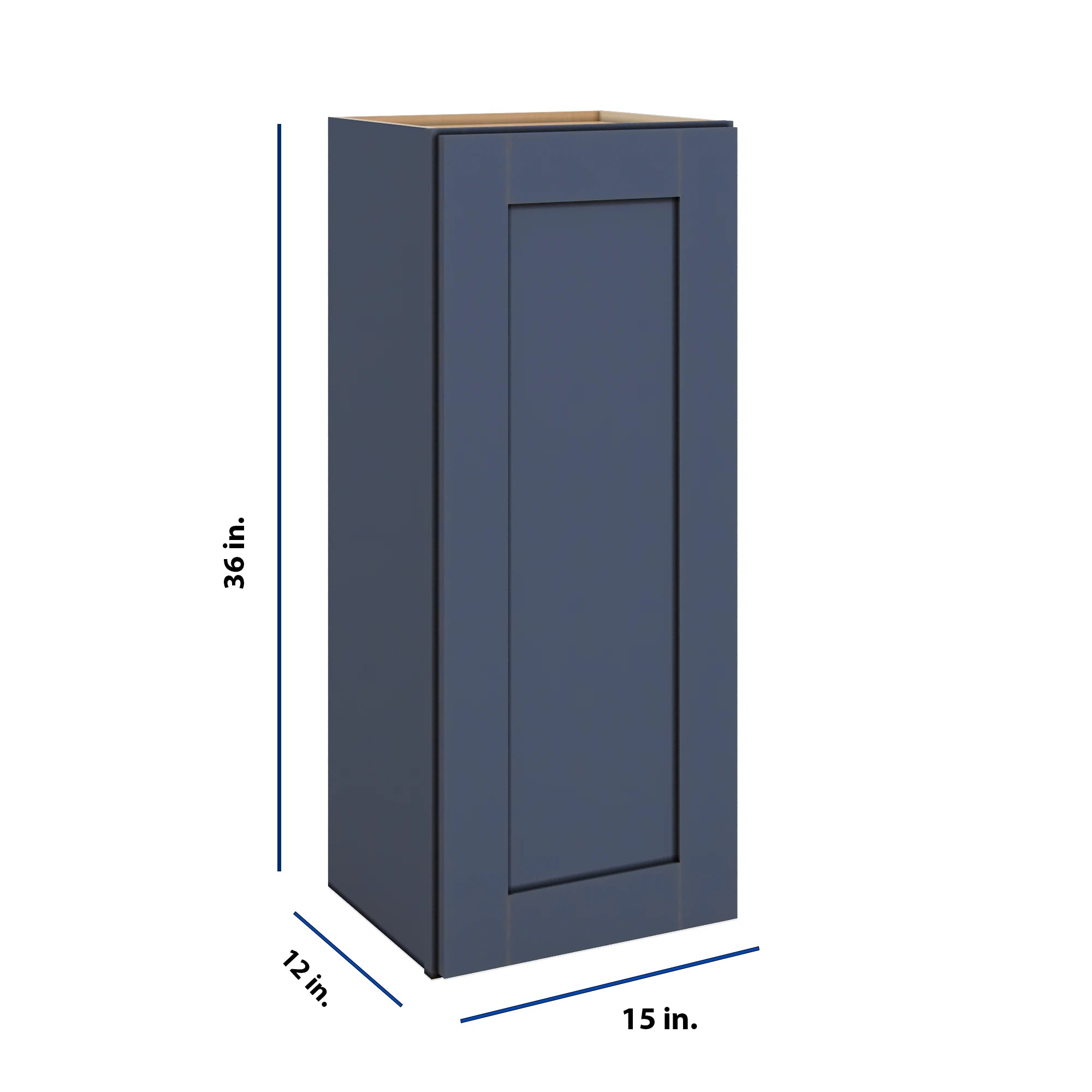 Modernform Cabinet Signature Blue 15" W X 36" H X 12" D Single Door Wall Cabinet
