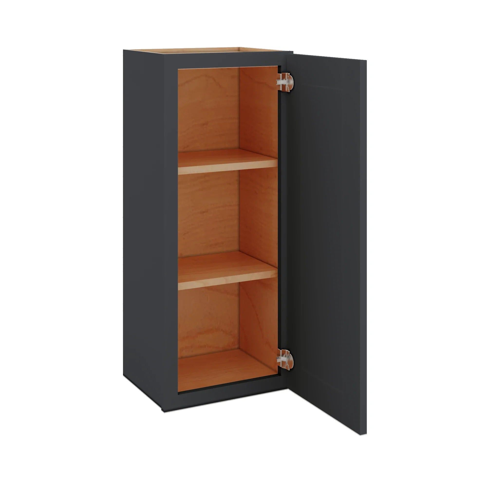 Modernform Cabinet Onyx Black Shaker 15" W X 36" H X 12" D Single Door Wall Cabinet