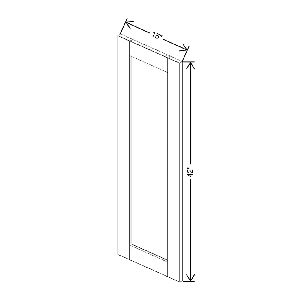 J&K White Shaker S8 Dummy Door Panel 15" W x 42" H