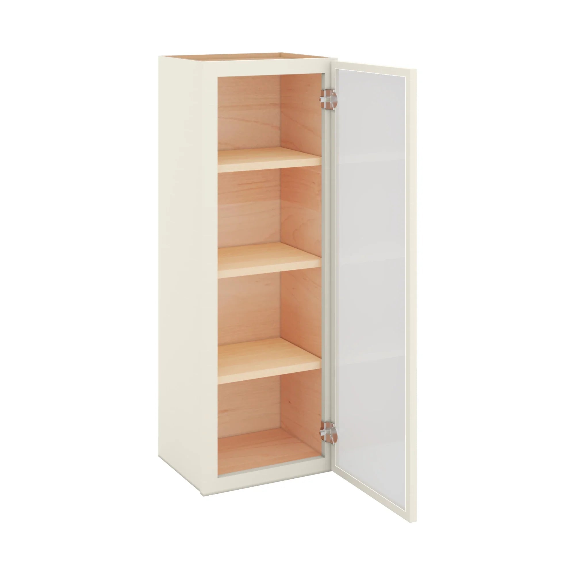 Modernform Cabinet Slim Dove White 15" W X 42" H X 12" D Single Glass Door Wall Cabinet