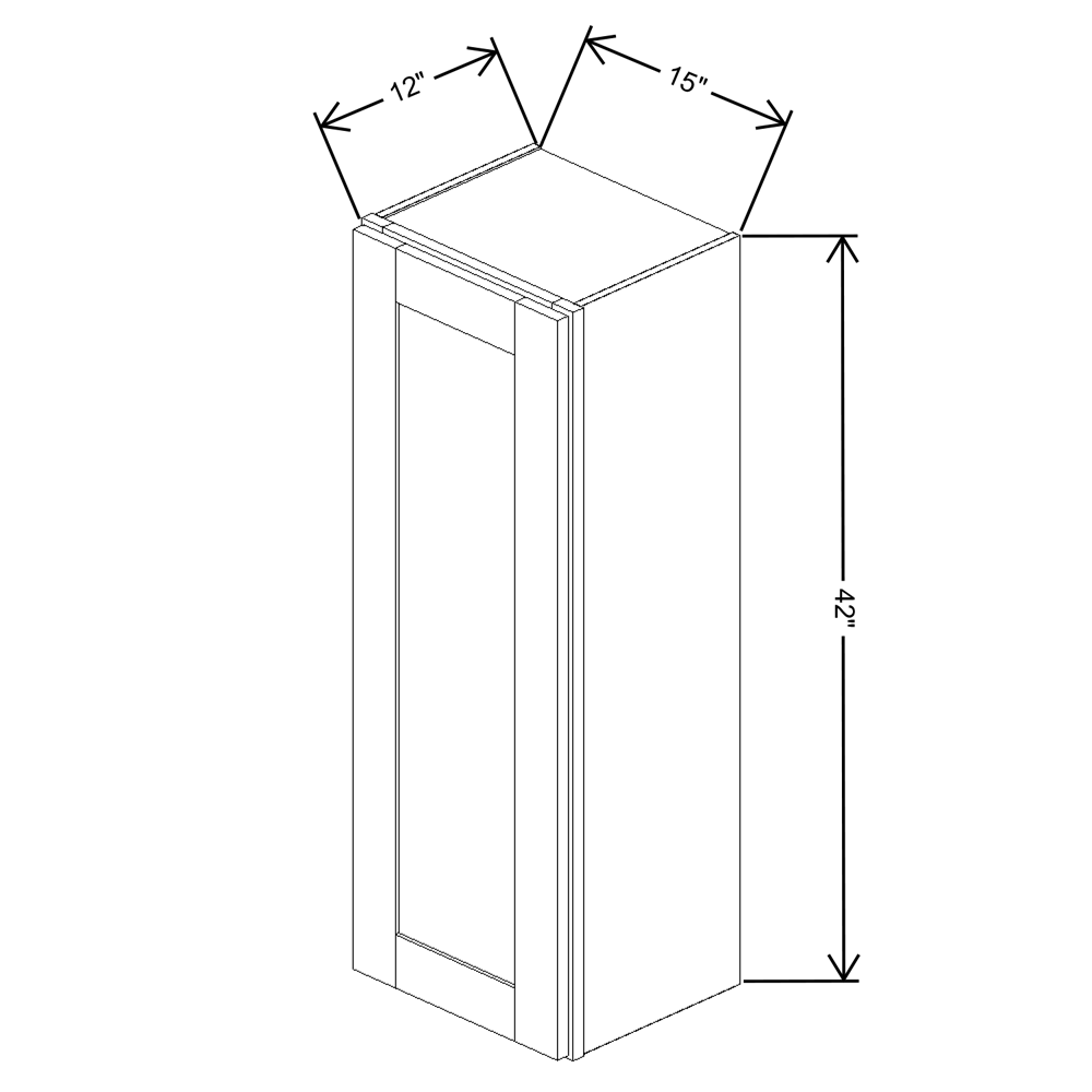 Fabuwood Allure Luna Kona Wall 15"W x 42"H Shaker Cabinet