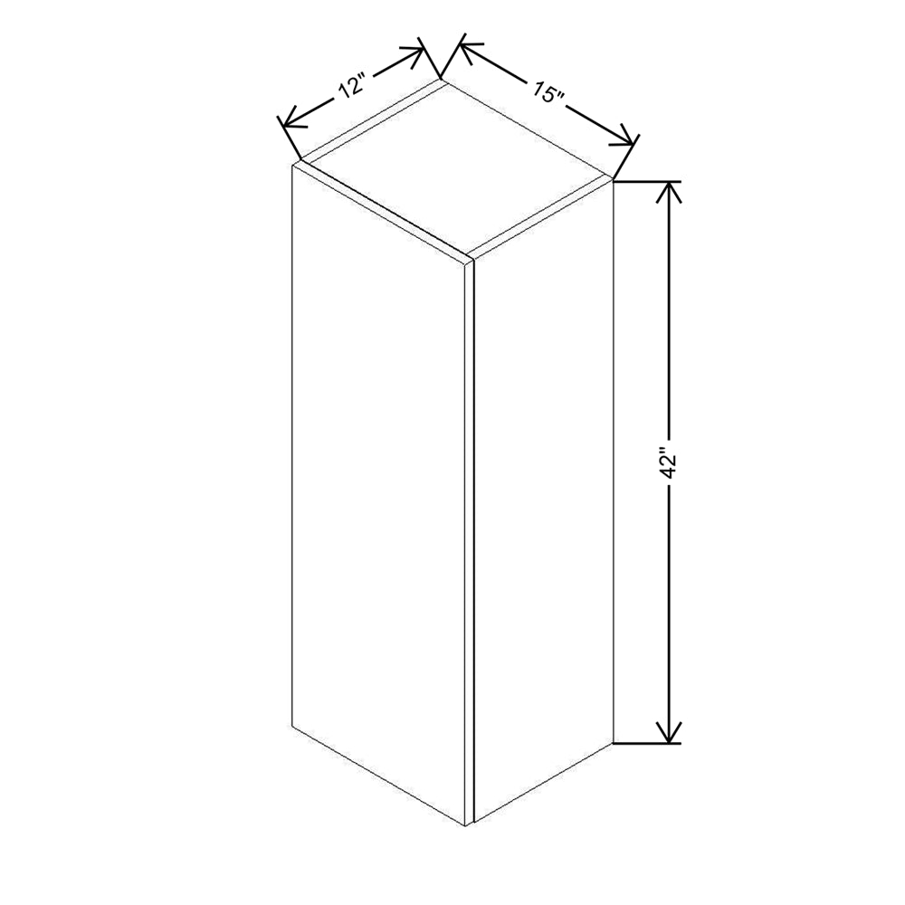 CNC Country Oak Honey 15" W X 42" H Single Door Wall Cabinet