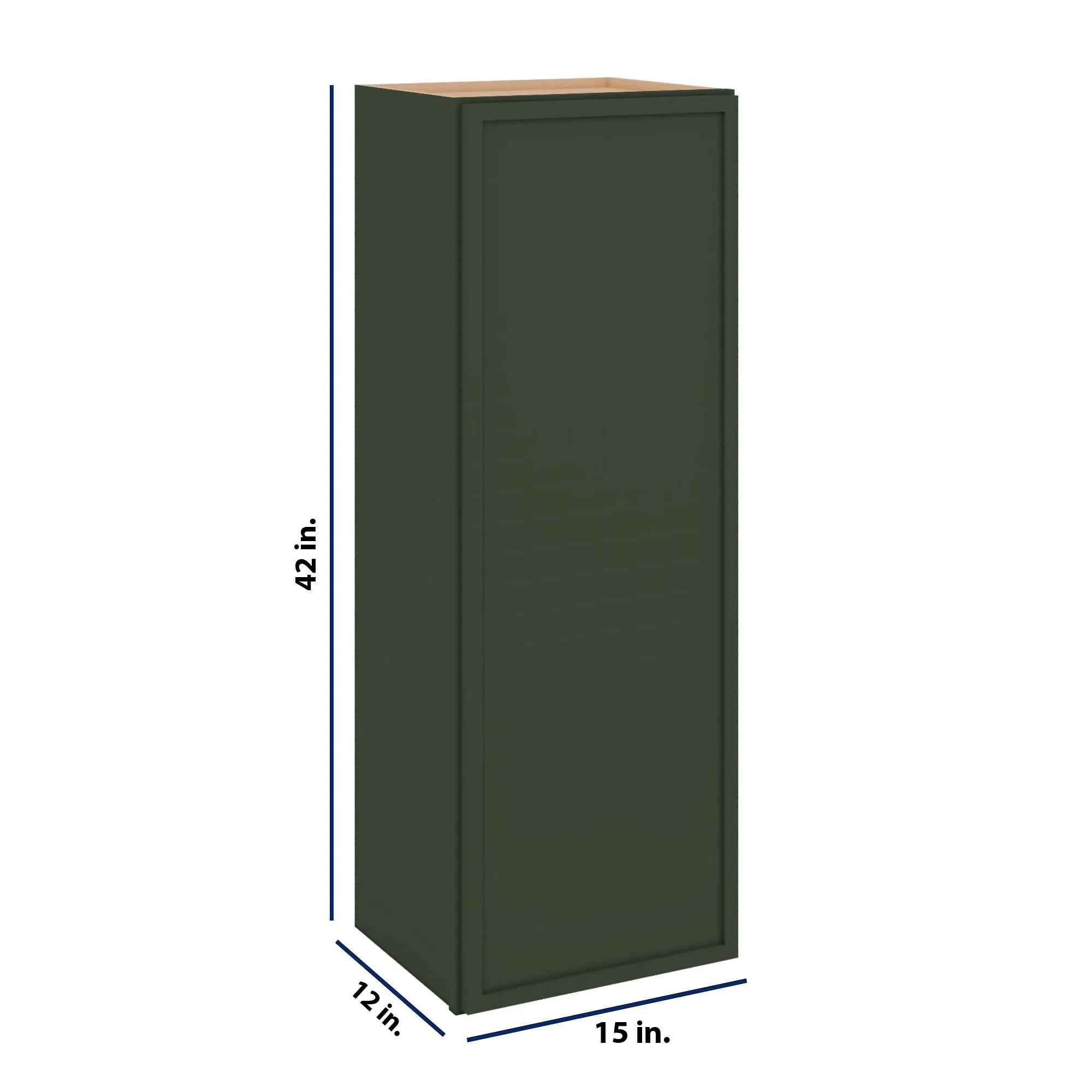 Modernform Cabinet Slim Sage Green 15" W X 42" H X 12" D Single Door Wall Cabinet