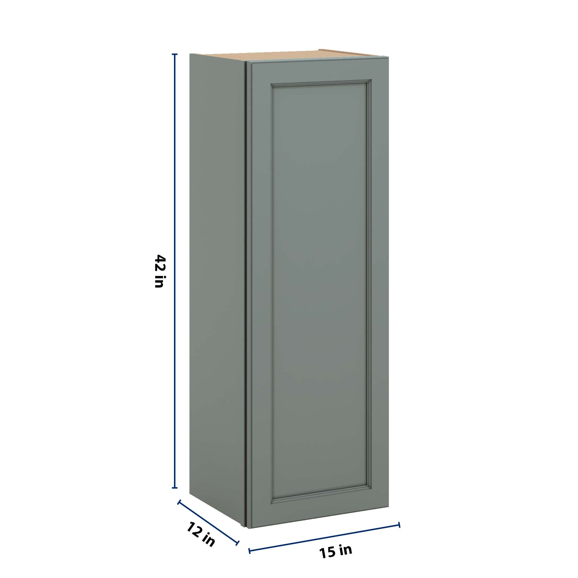 J&K Sage E3 Single Door Wall Cabinet - 15" W x 42" H