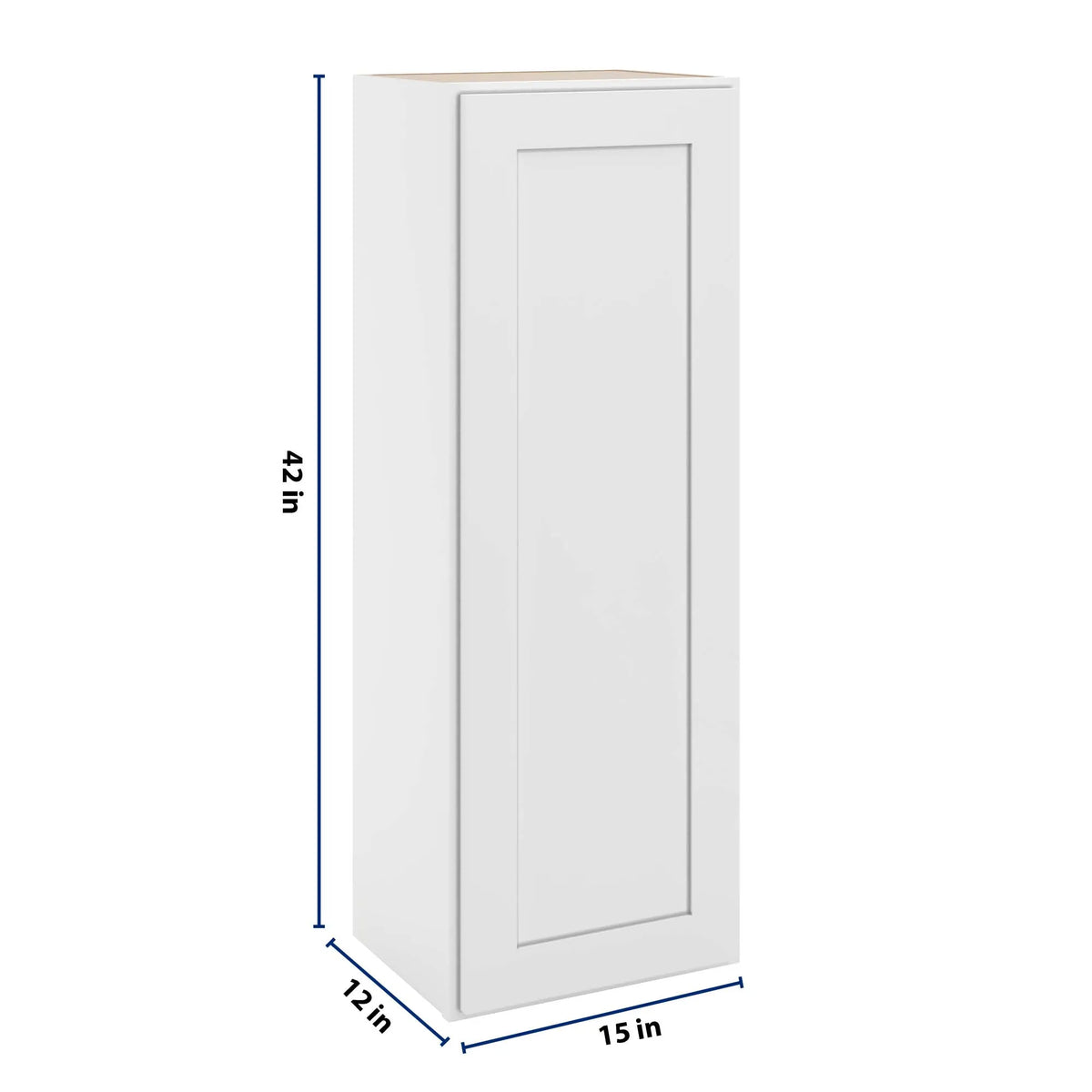 cnc luxor white 15 w x 42 h single door wall cabinet