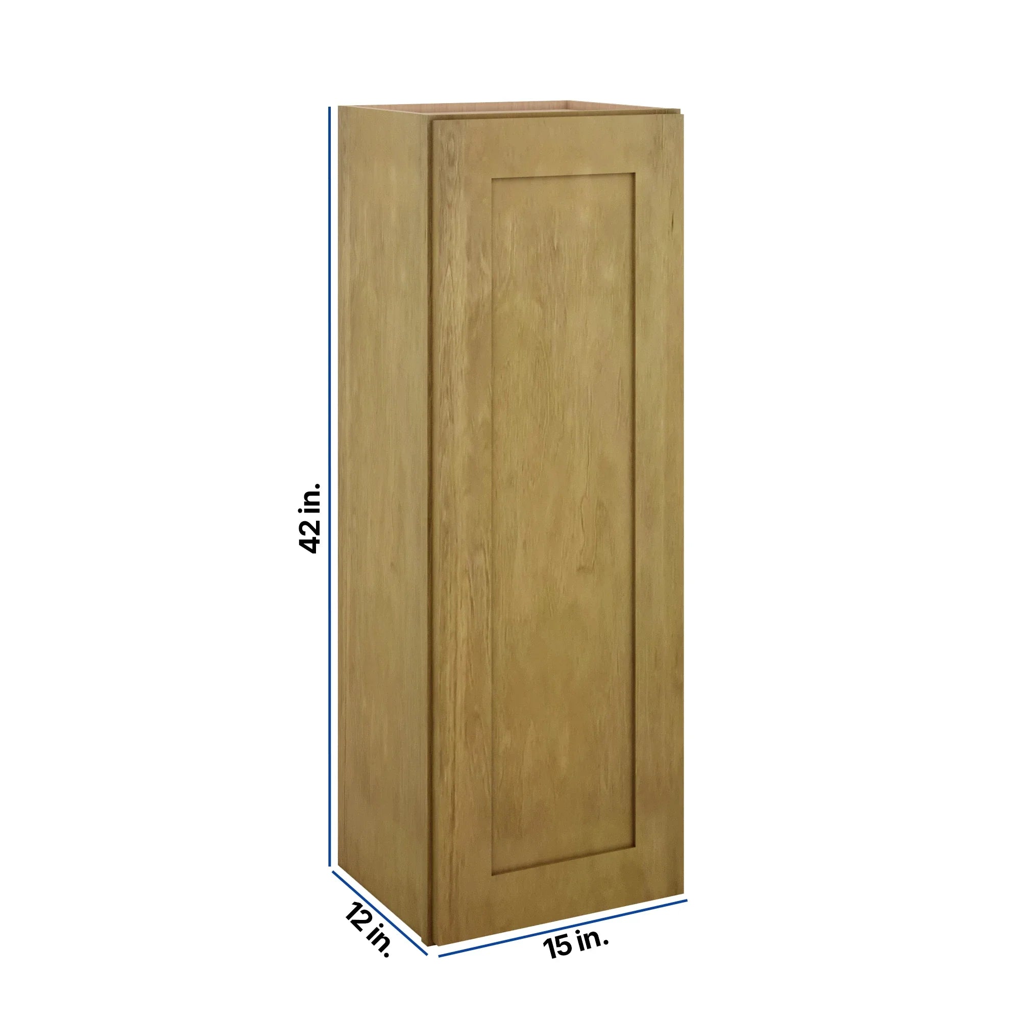 Modernform Cabinet Natural Shaker 15" W X 42" H X 12" D Single Door Wall Cabinet