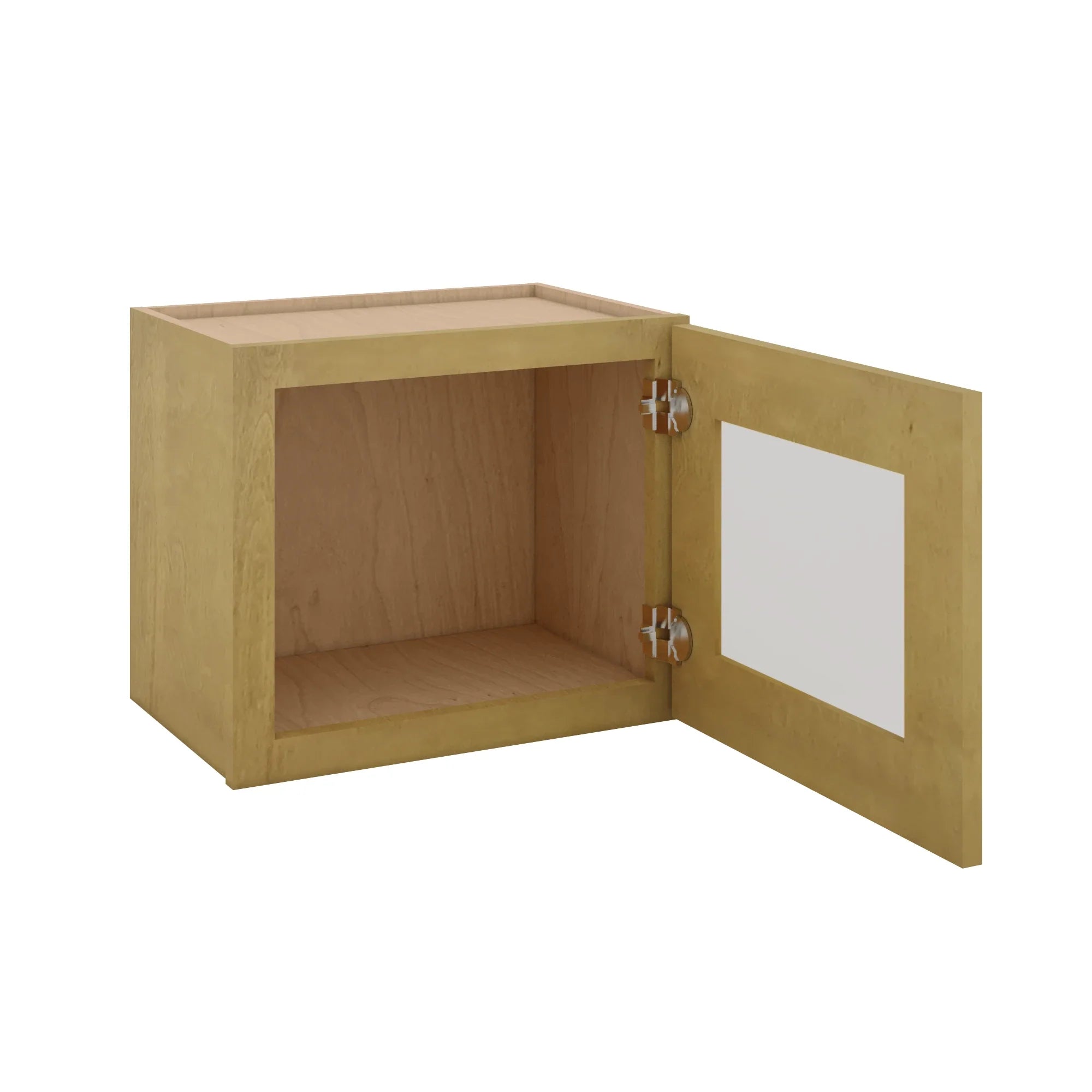 Modernform Cabinet Natural Shaker 18" W X 15" H X 12" D Single Glass Door Wall Cabinet