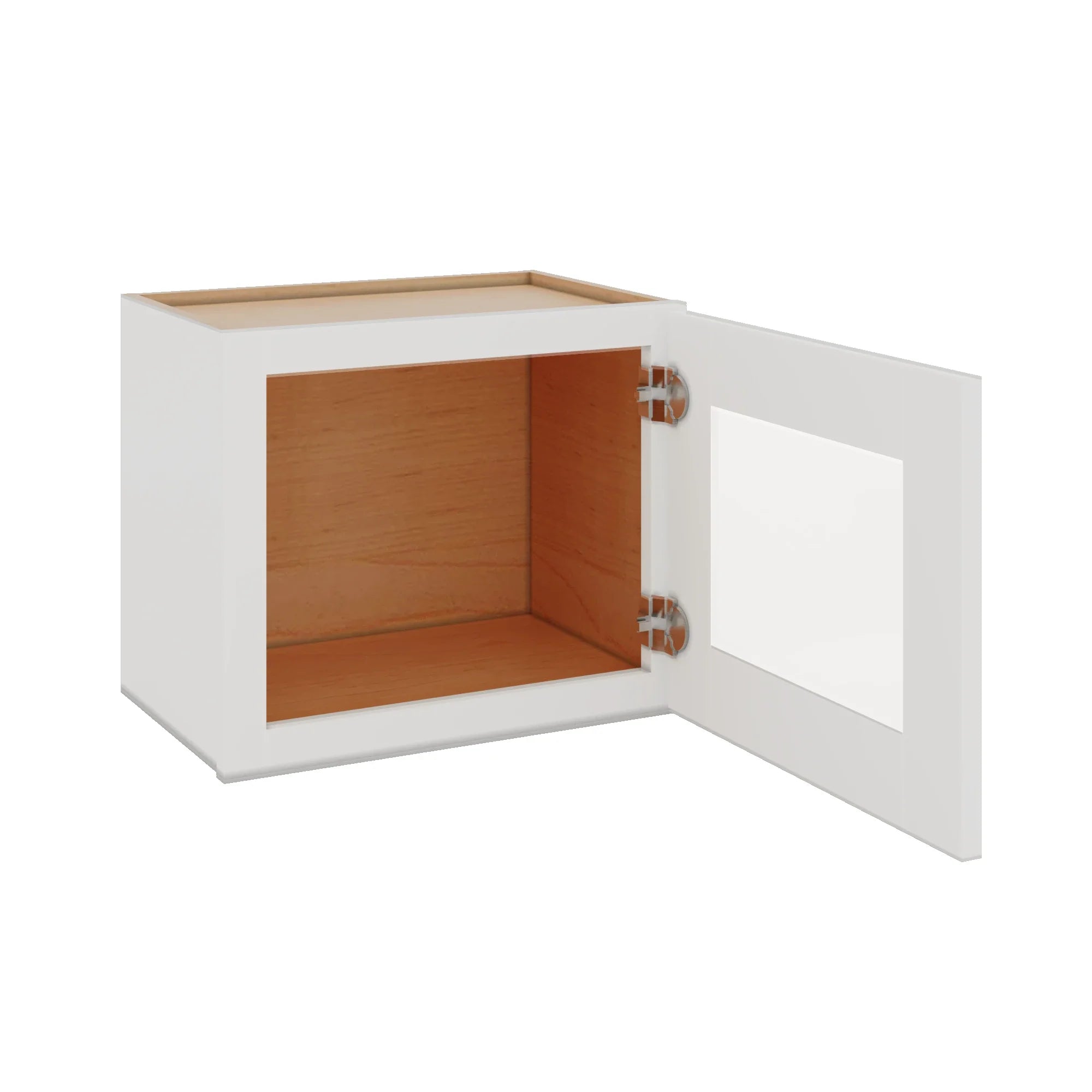 Modernform Cabinet White Shaker 18" W X 15" H X 12" D Single Glass Door Wall Cabinet