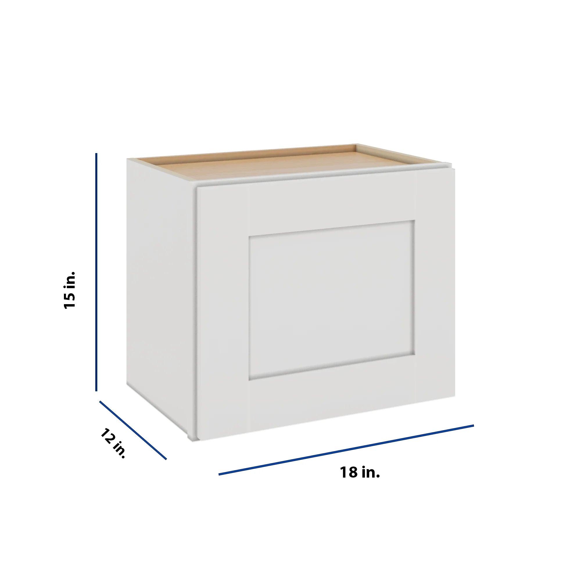 Modernform Cabinet White Shaker 18" W X 15" H X 12" D Single Door Wall Cabinet