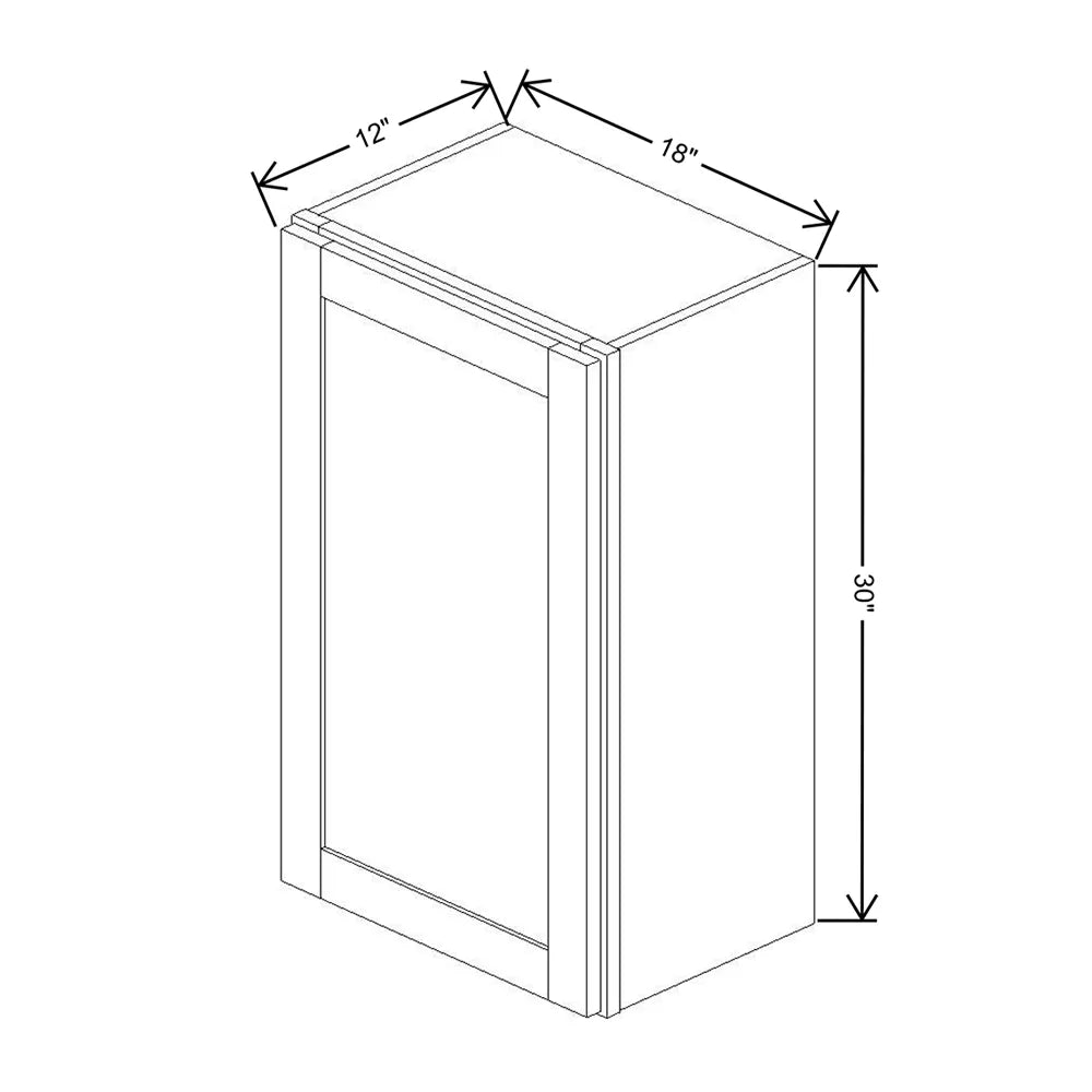 Kitchen Cabinet Distributors Shaker Designer White 5PC Single Door Wall Cabinet - 18" W x 30" H